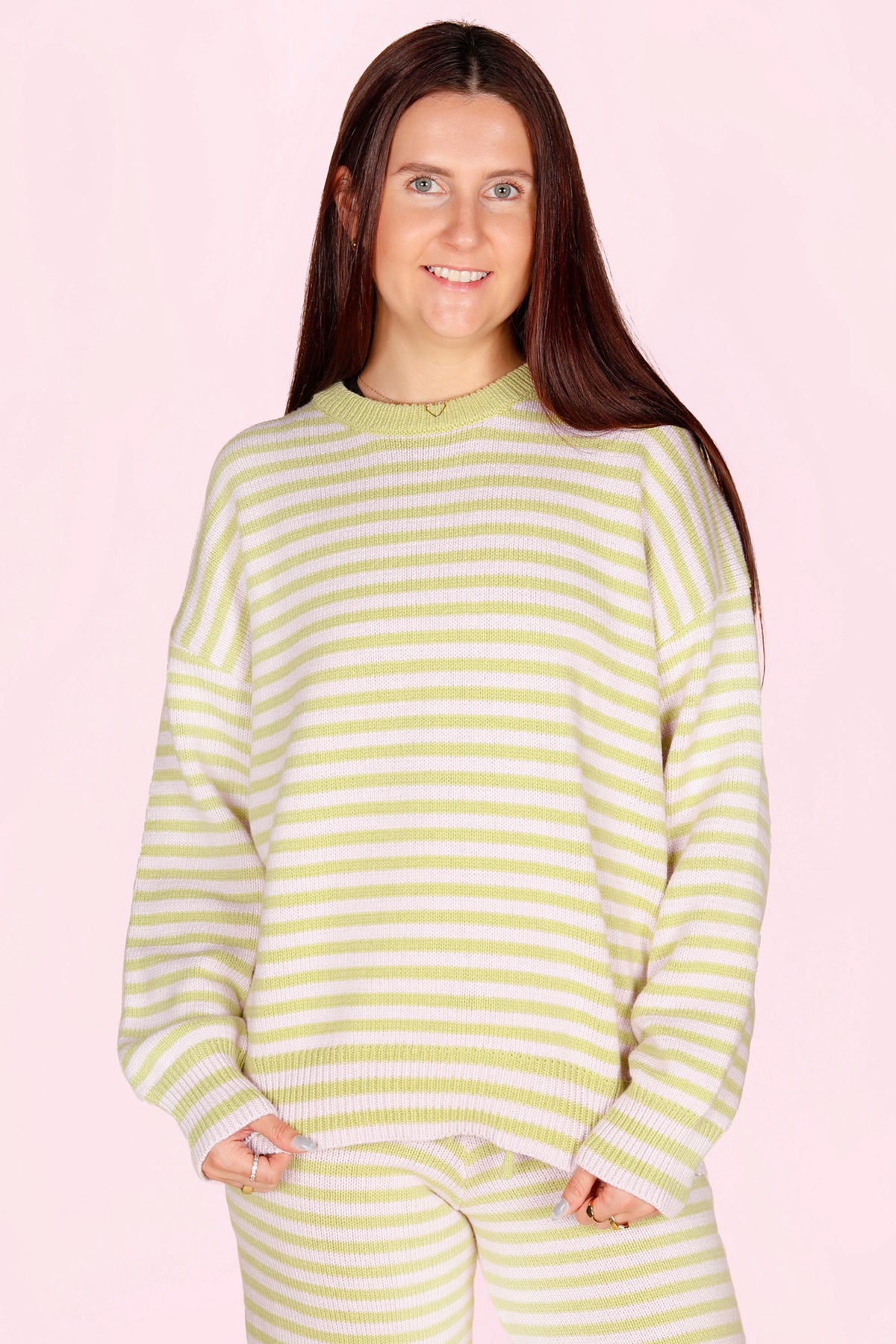 Lilac &amp; Lime Striped Sweater