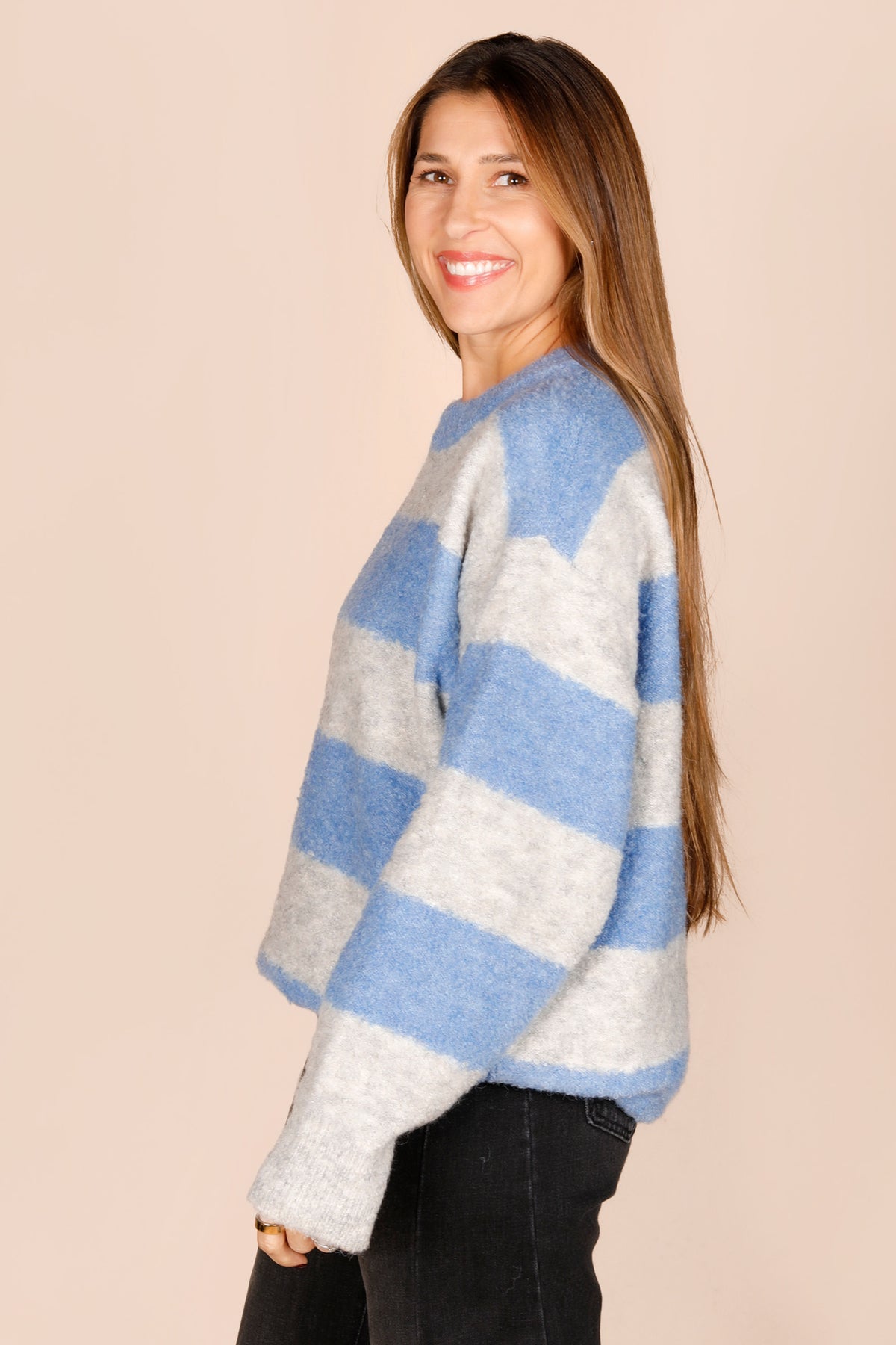 Blue &amp; Grey Striped Sweater