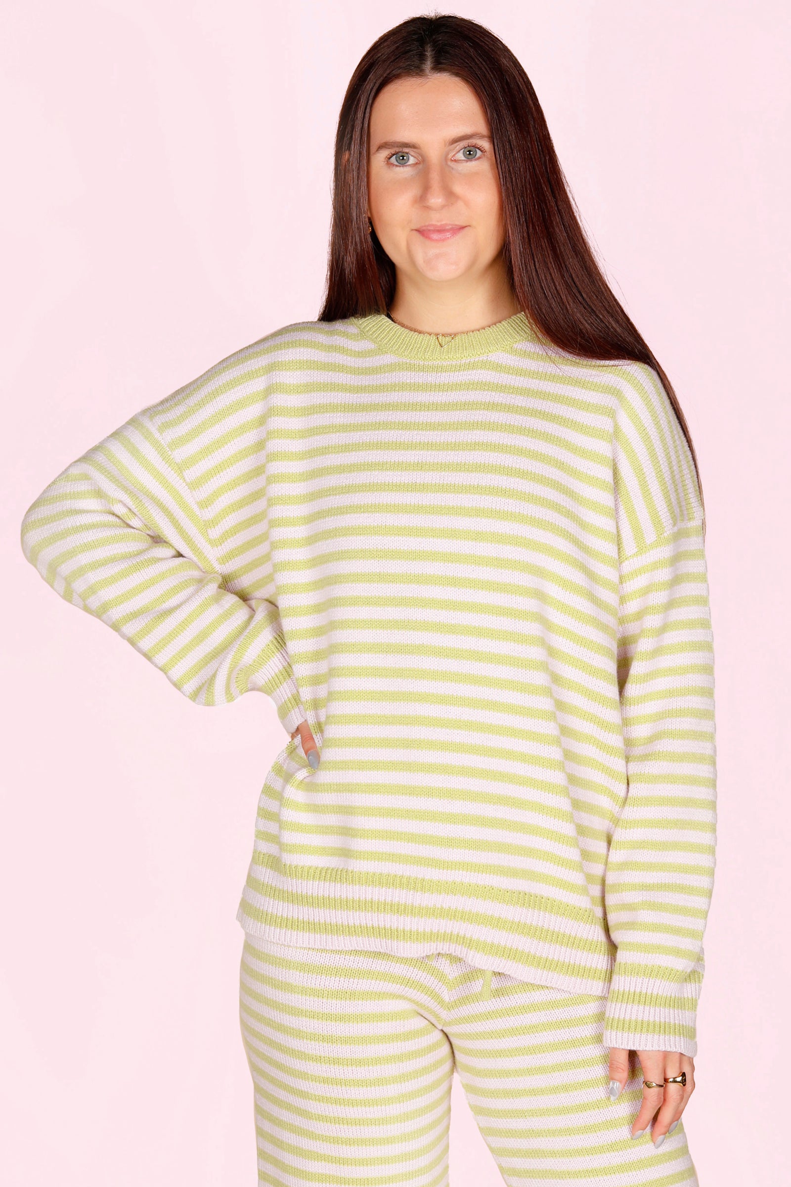 Lilac & Lime Striped Sweater