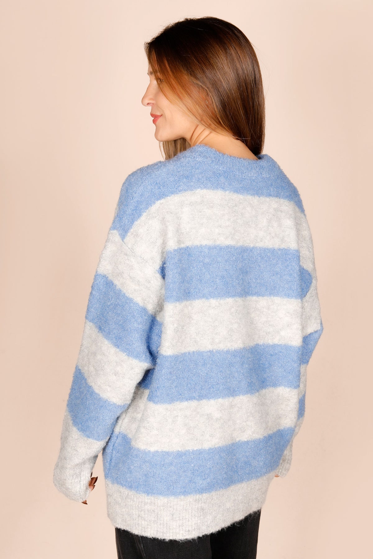 Blue &amp; Grey Striped Sweater
