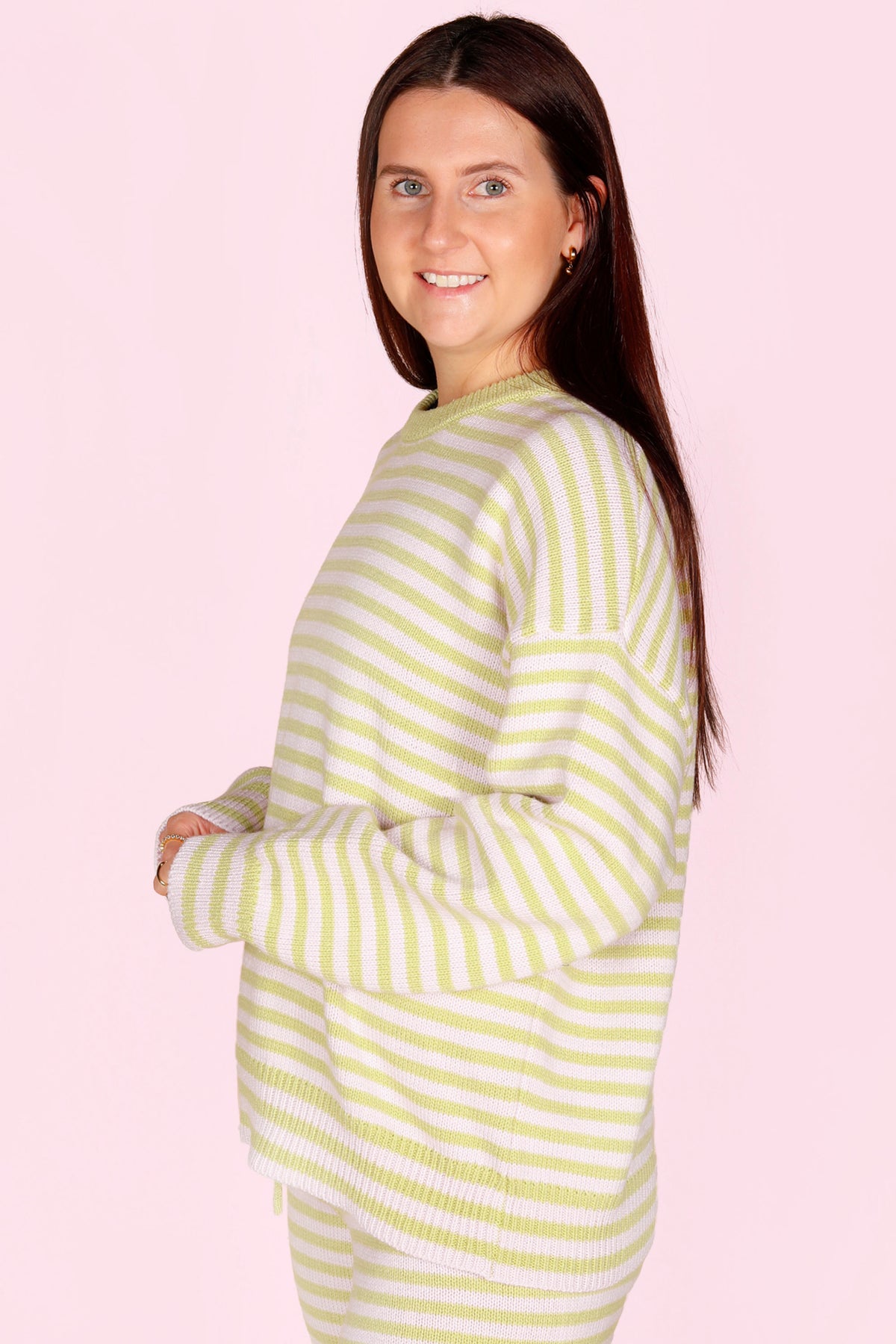 Lilac &amp; Lime Striped Sweater