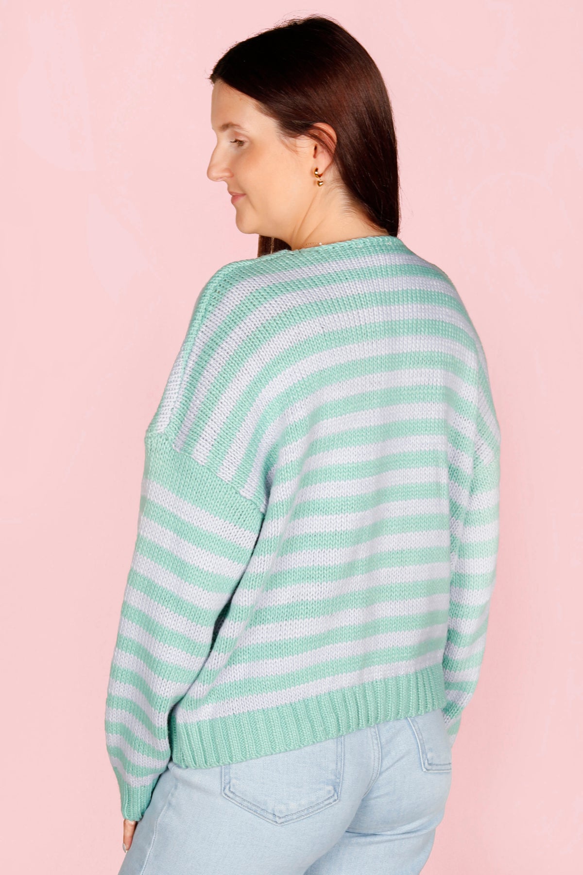 Mint &amp; Blue Striped Sweater