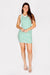 Delaney Green & White Dress