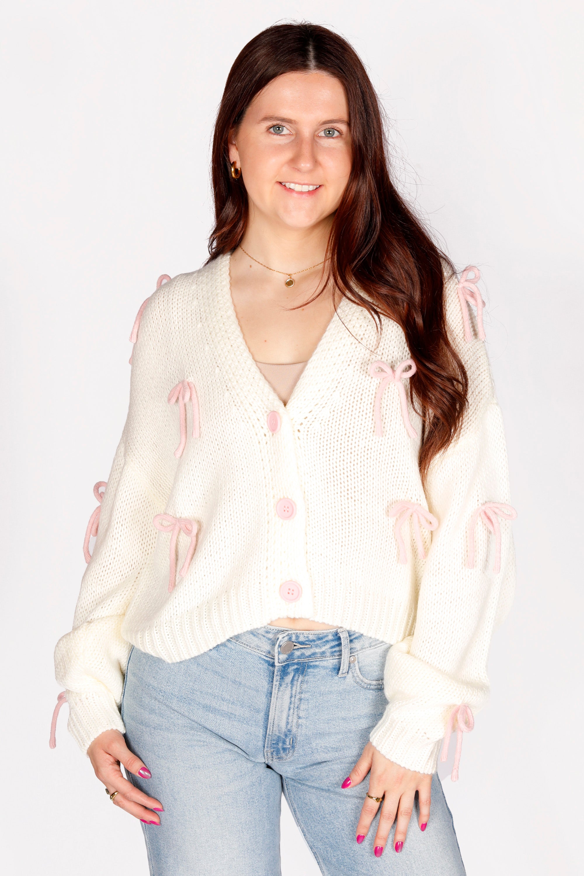 Betty Cream Bow Cardigan