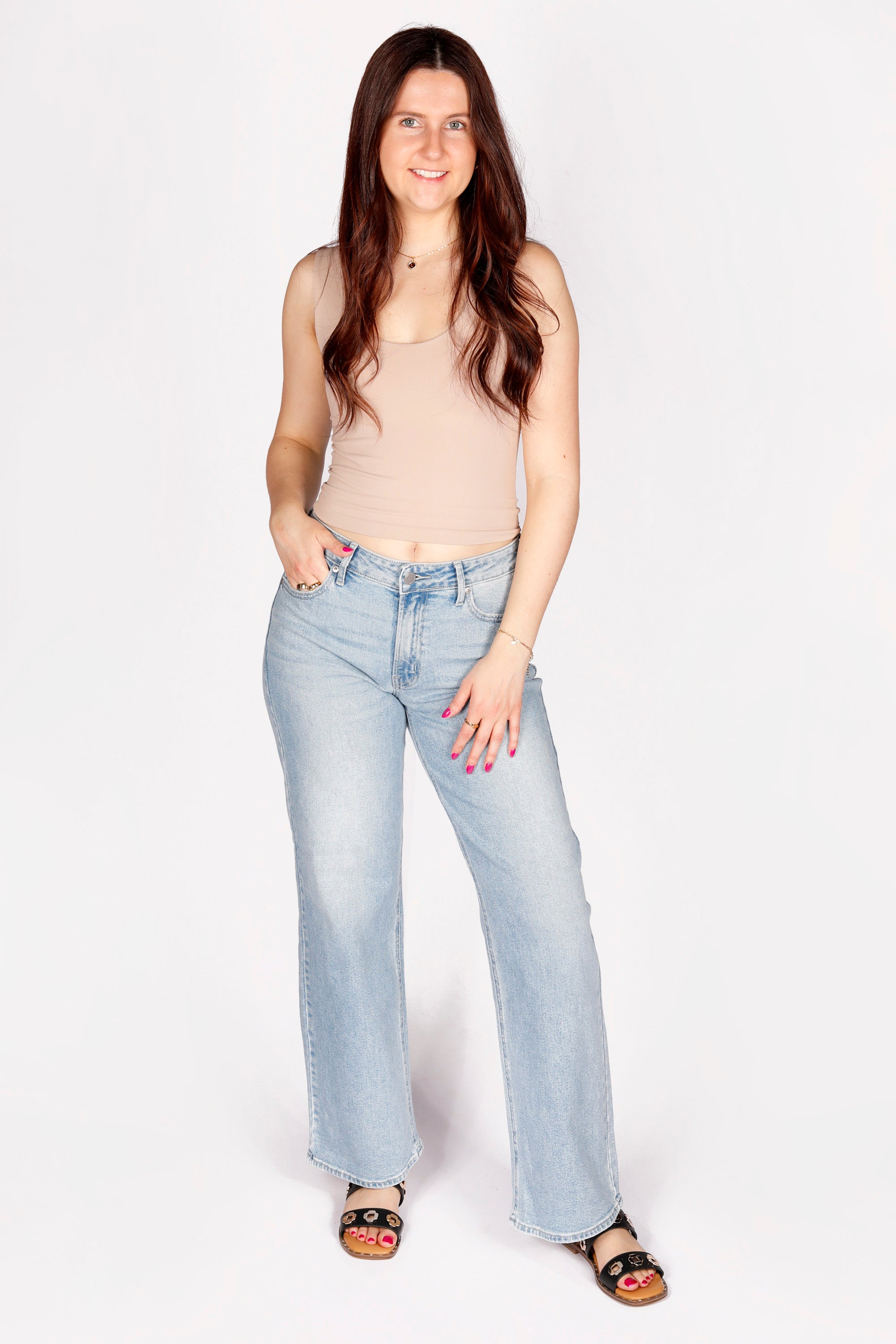 Hailey High Rise Straight Leg Denim