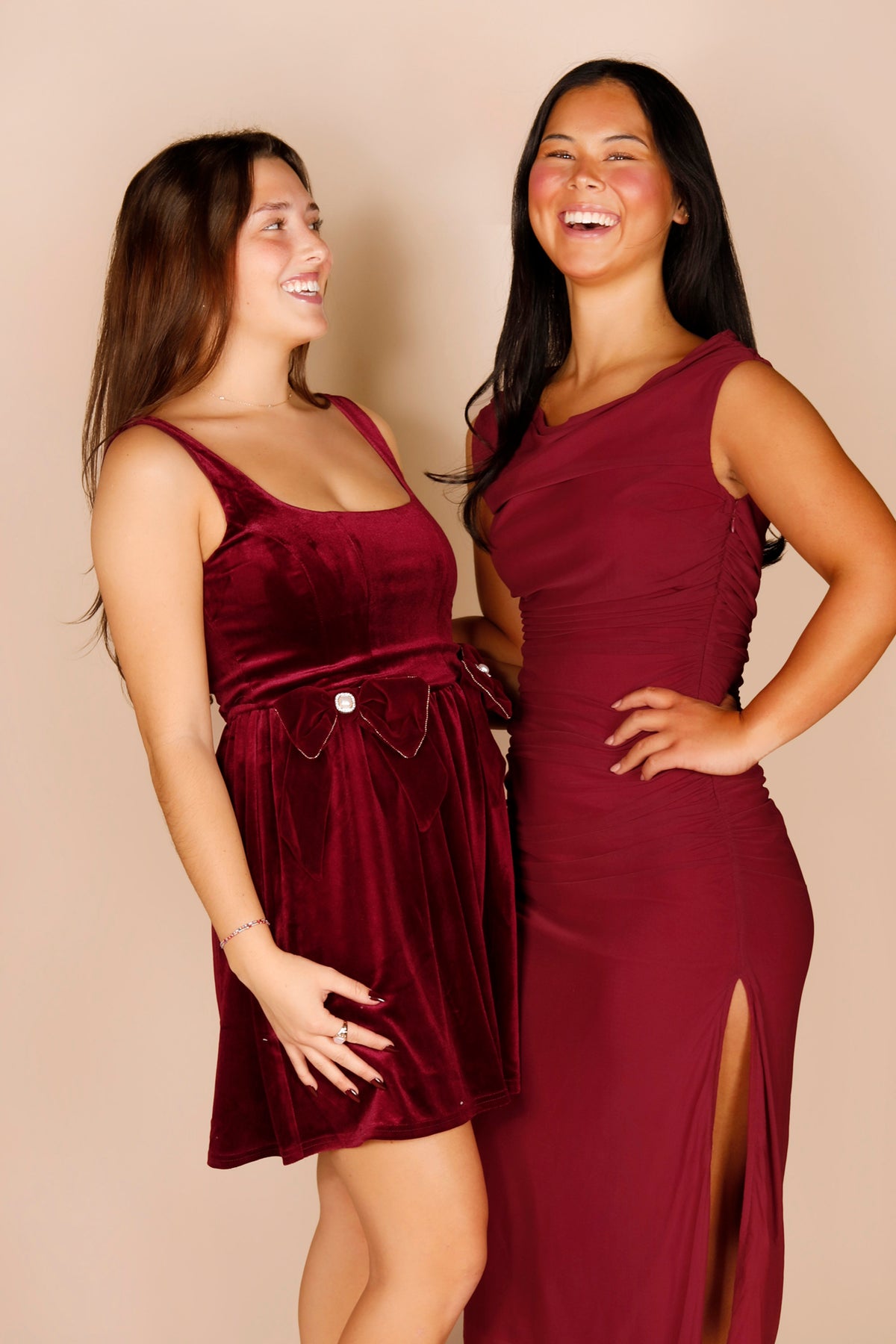 Taylor Burgundy Velvet Bow Dress - FINAL SALE
