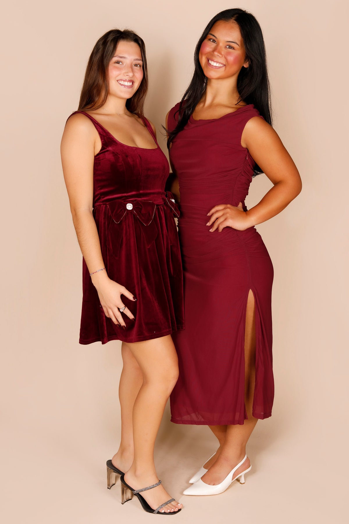 Taylor Burgundy Velvet Bow Dress - FINAL SALE