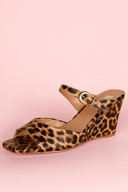 Corkys XOXO Leopard Wedge Heel