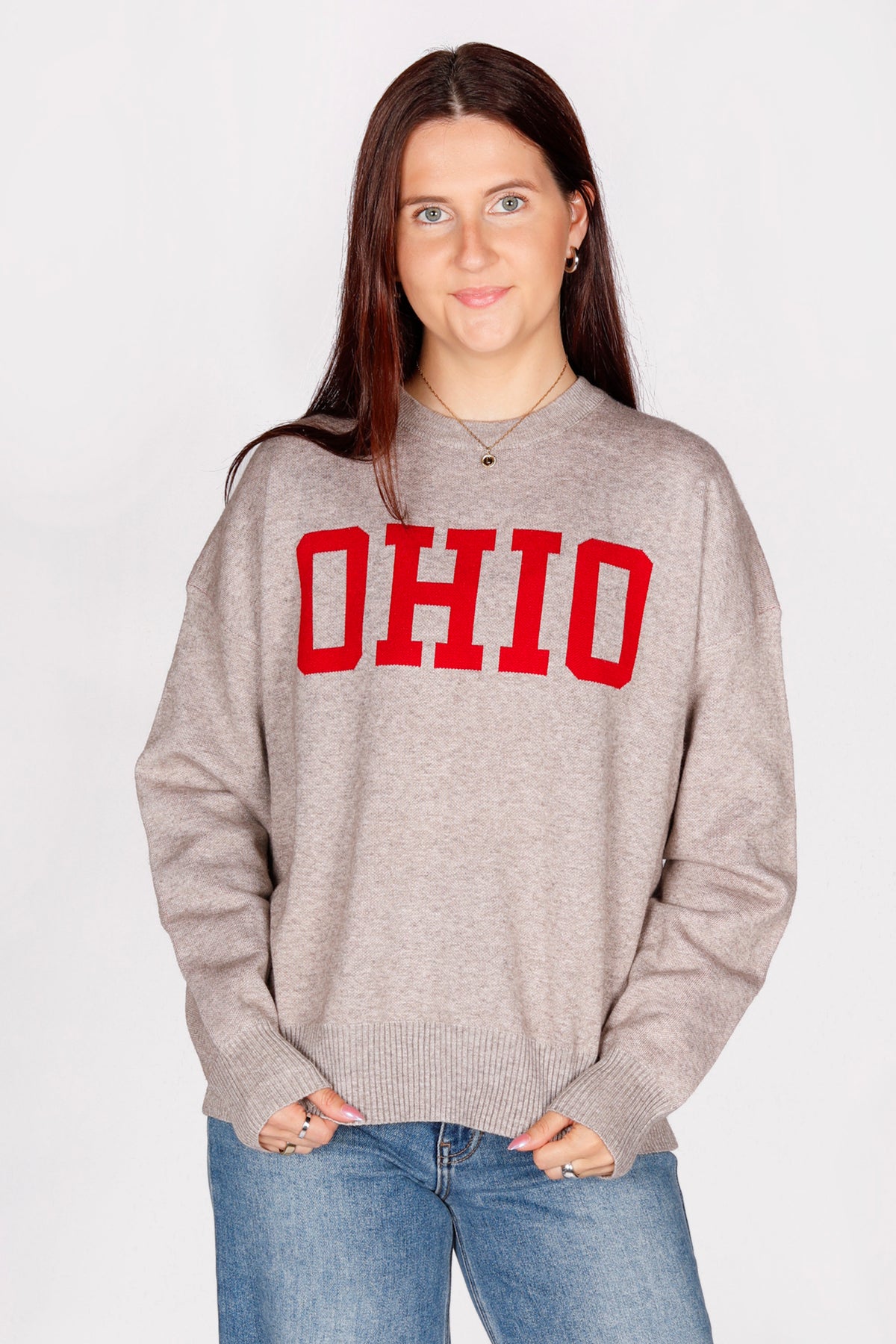 Ohio Grey Jacquard Sweater - FINAL SALE