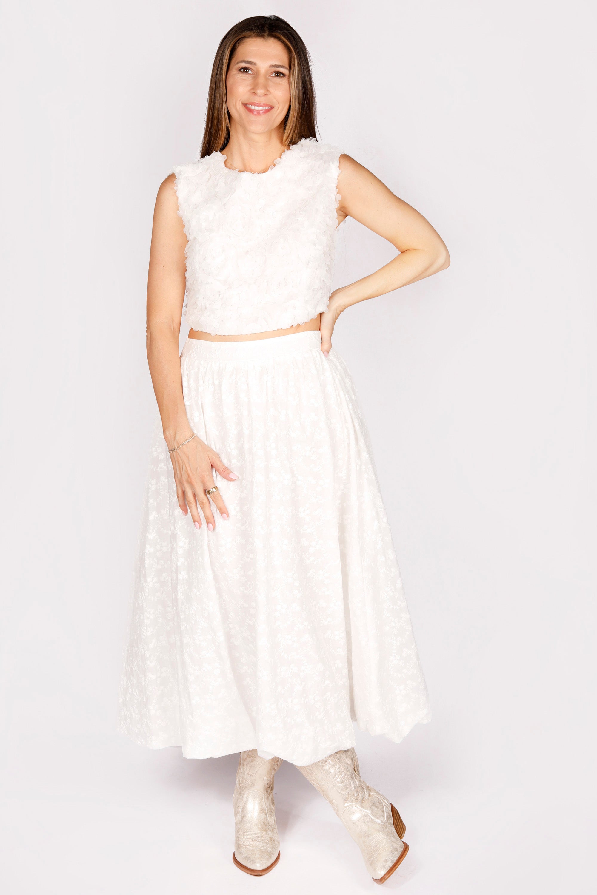 Iris Eyelet Bubble Skirt