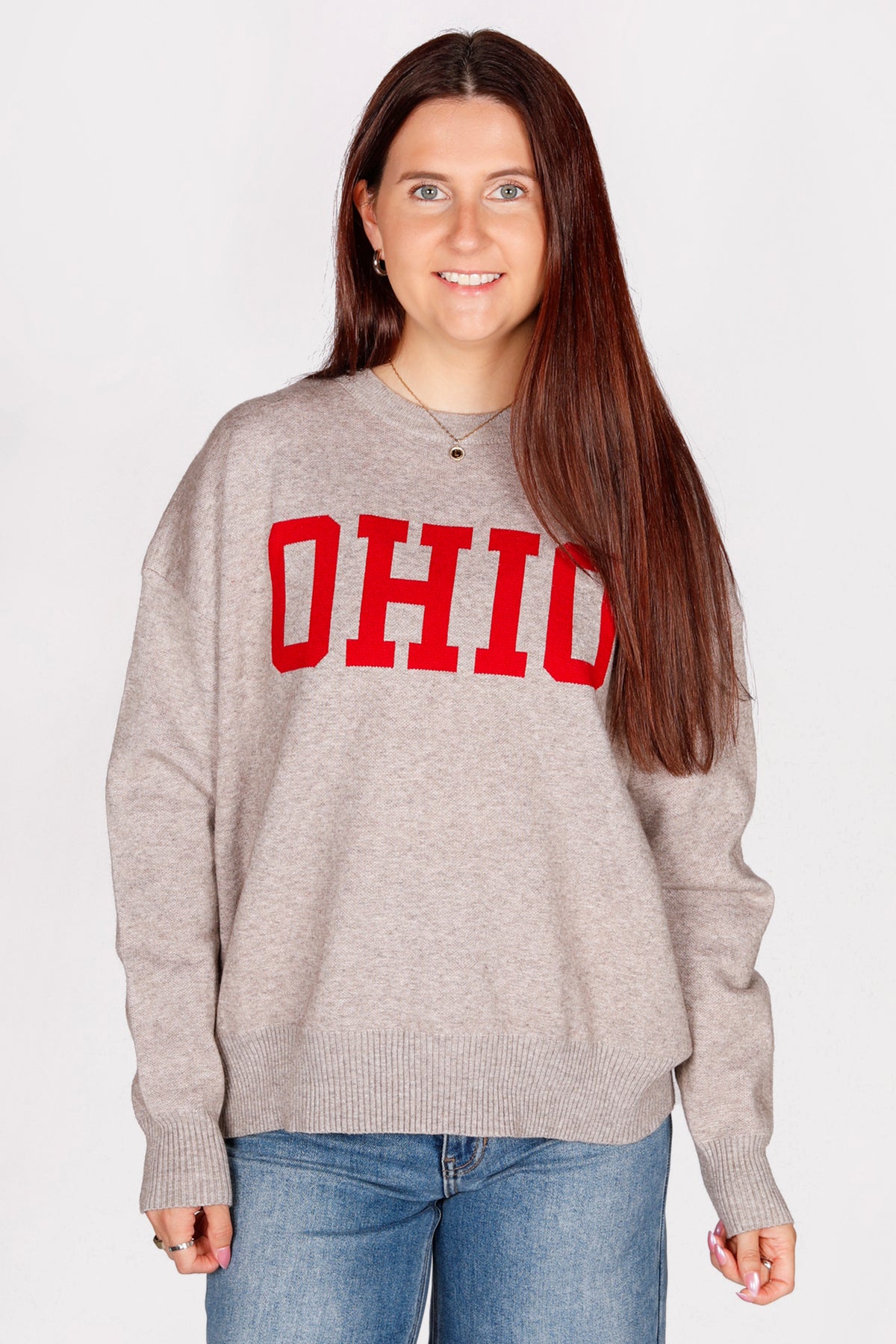 Ohio Grey Jacquard Sweater - FINAL SALE
