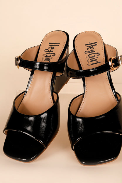 Corkys XOXO Black Wedge Heel