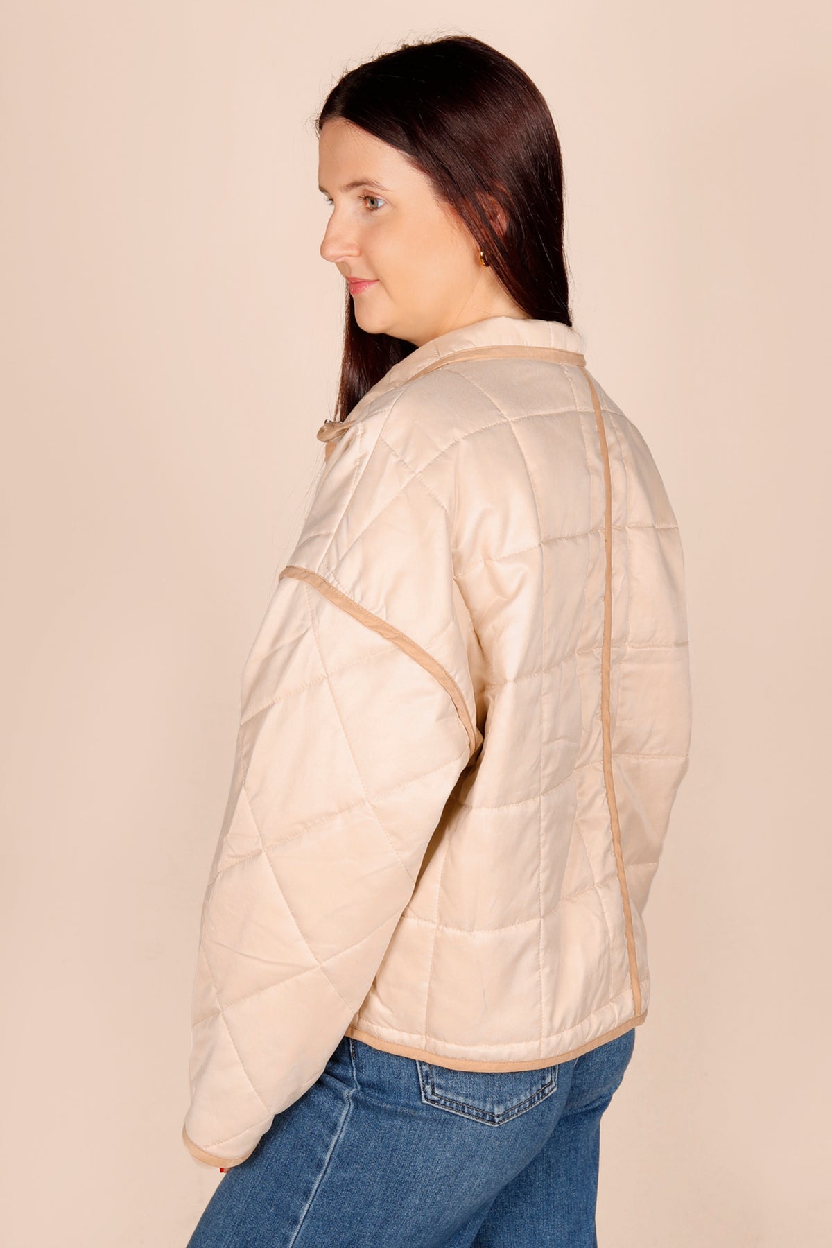 Beige Quilted Jacket