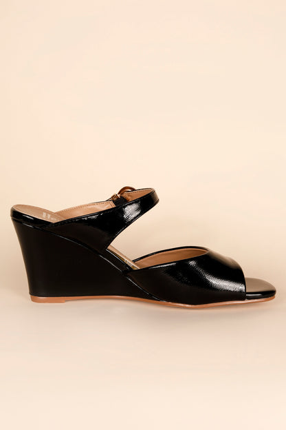 Corkys XOXO Black Wedge Heel
