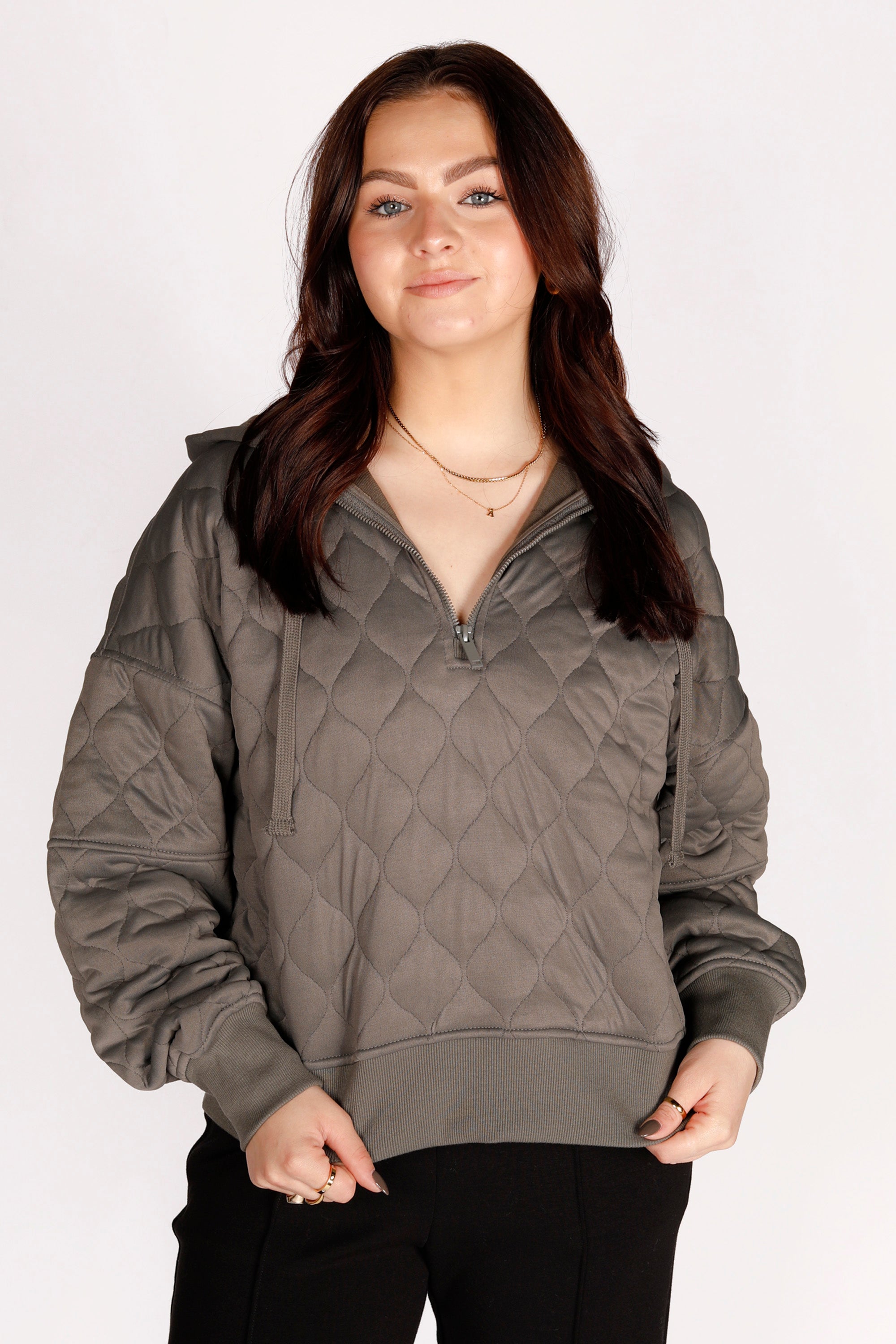 Quilted Zip Hoodie