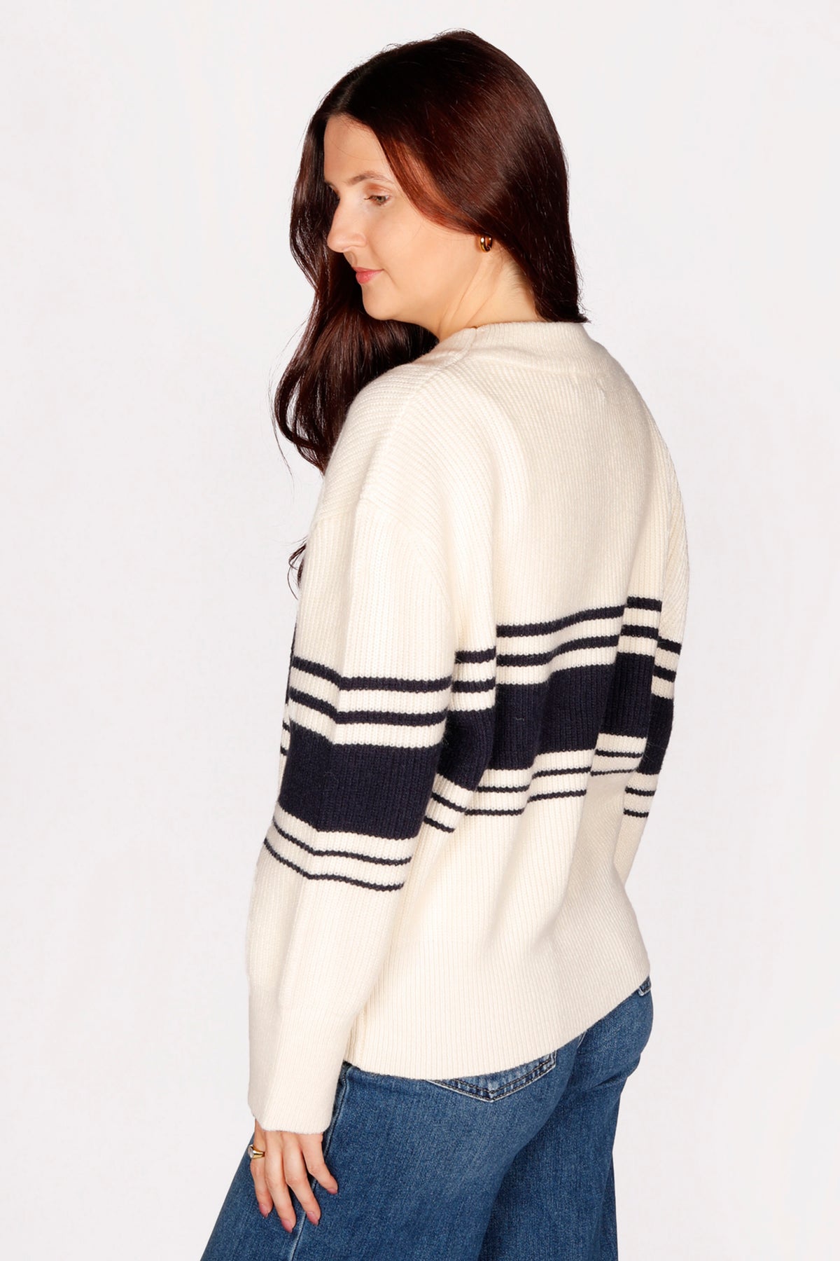 Evan Cream &amp; Navy Sweater - FINAL SALE
