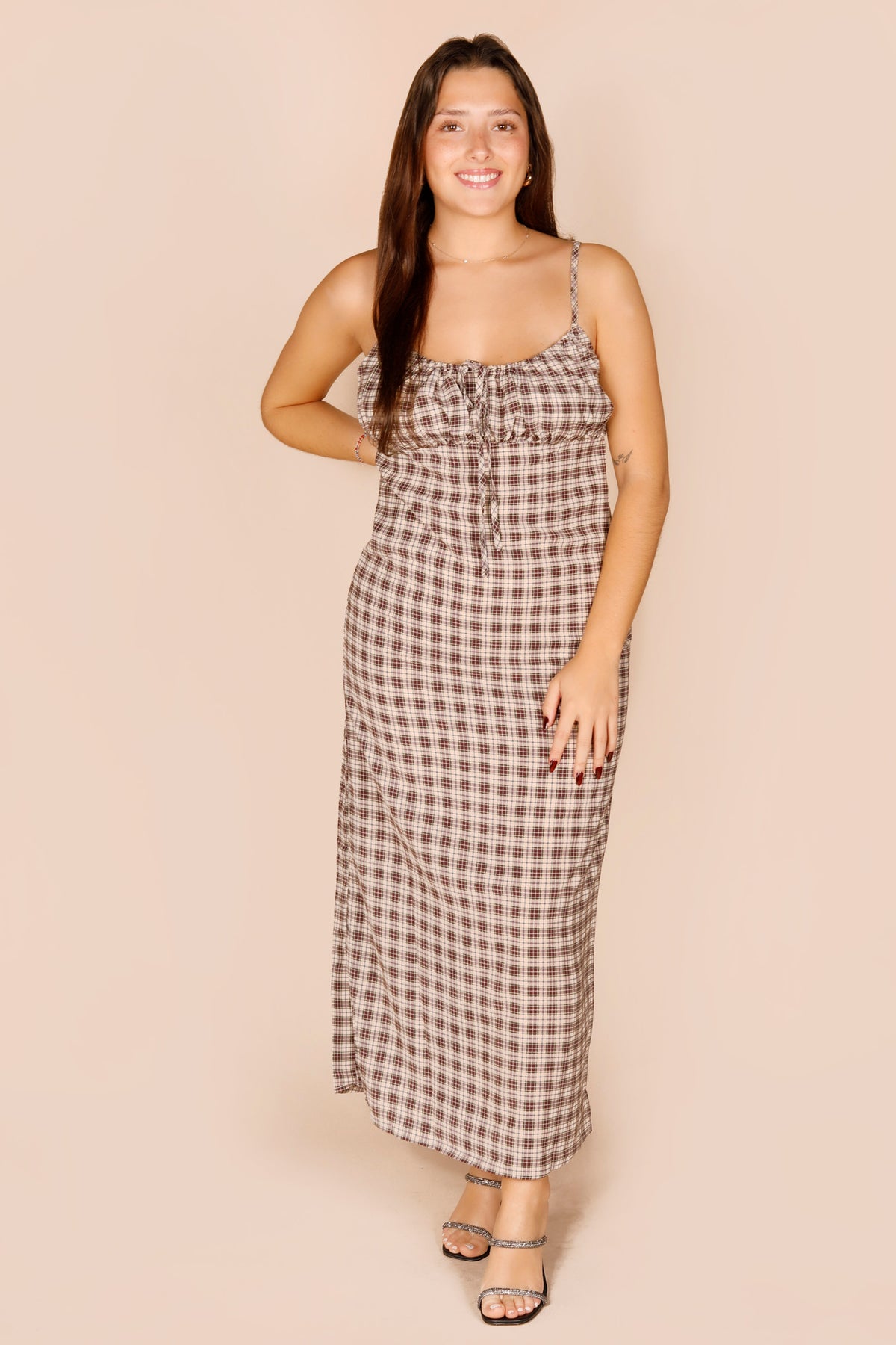 Amelia Brown Plaid Dress - FINAL SALE