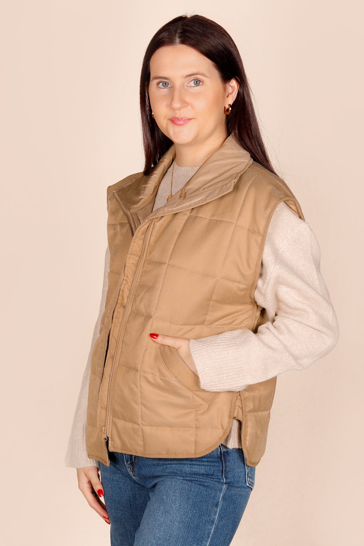 Olive Quilted Vest