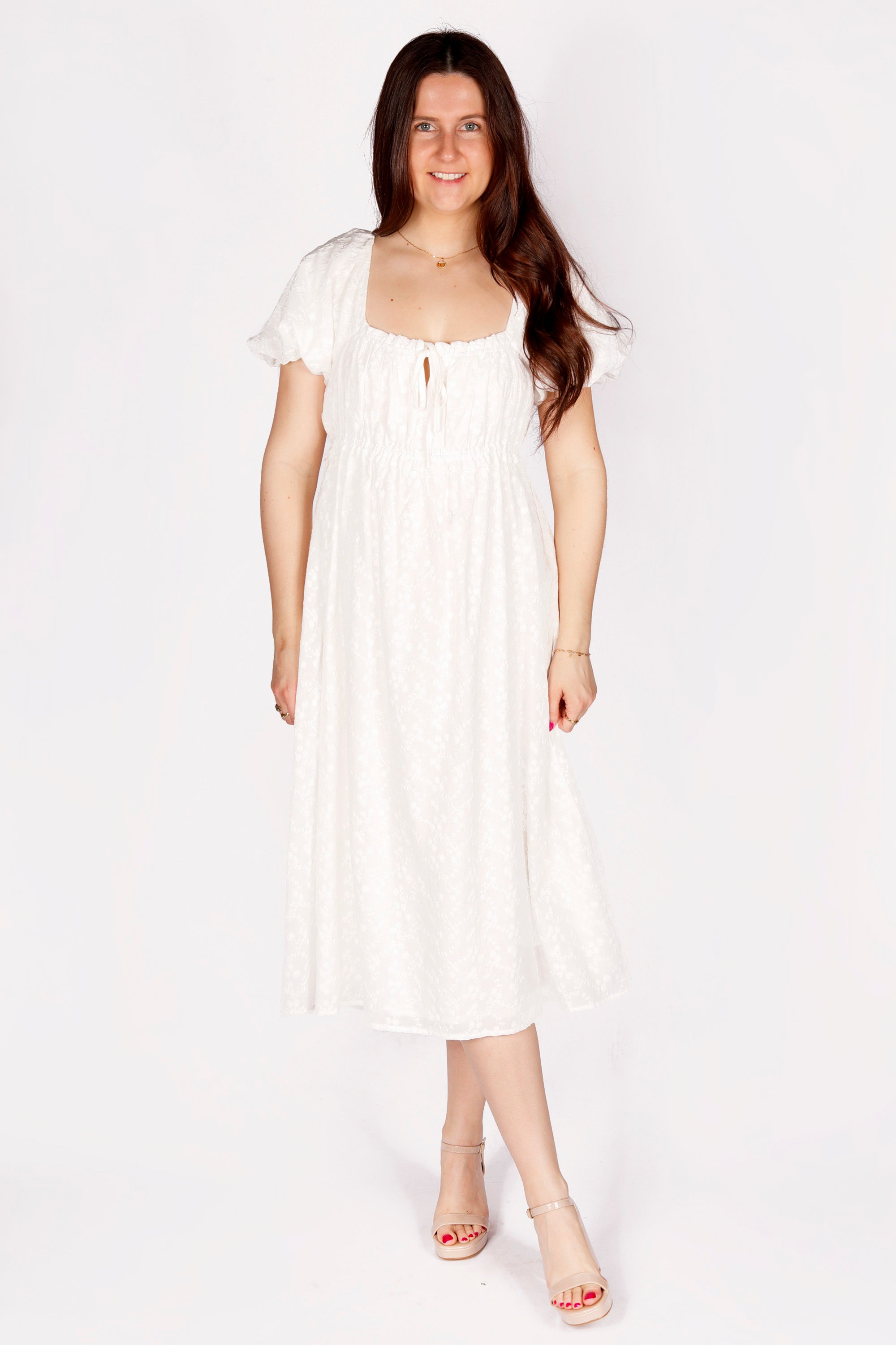 Dana White Eyelet Dress