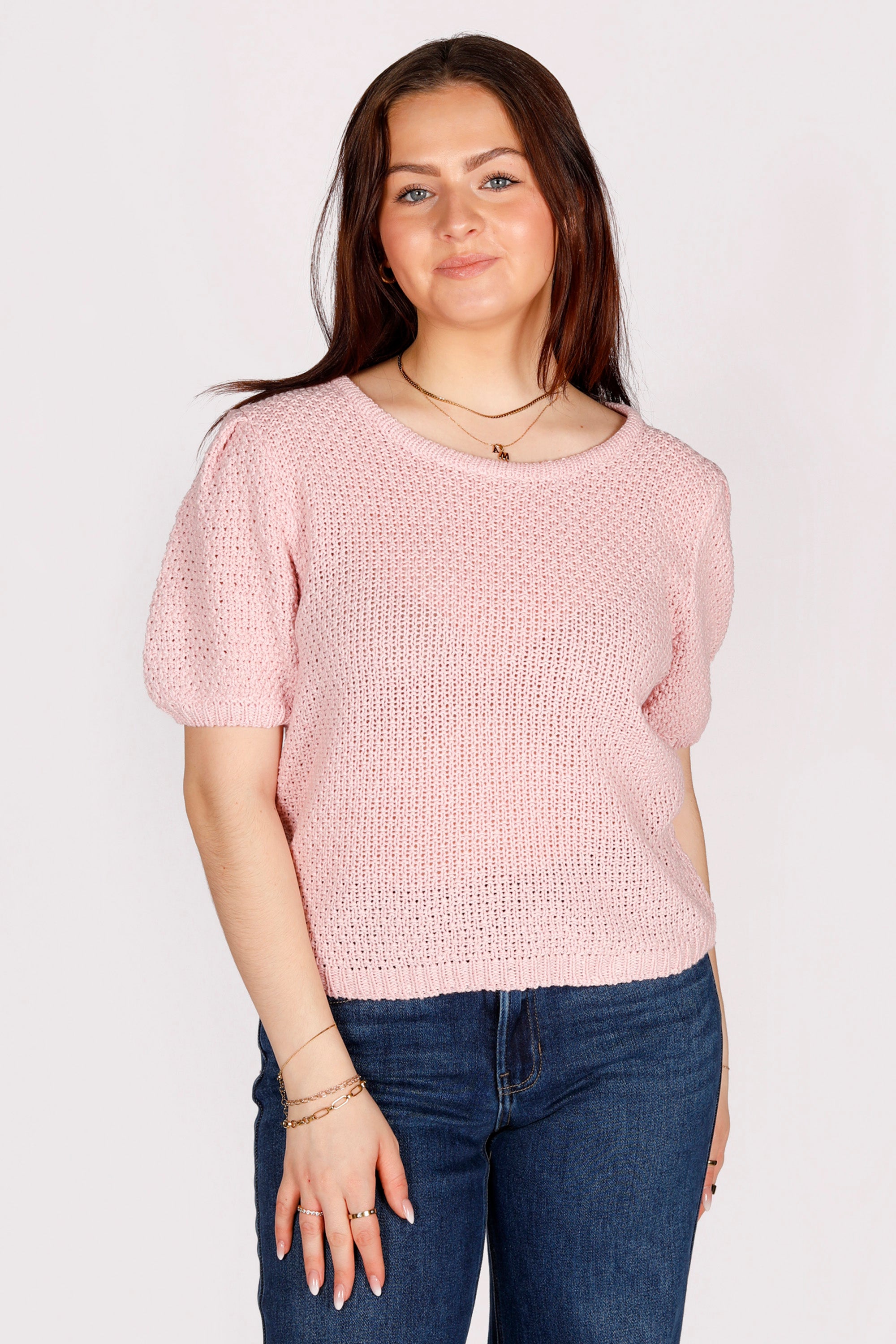 Pink Puff Sleeve Knit Top - FINAL SALE