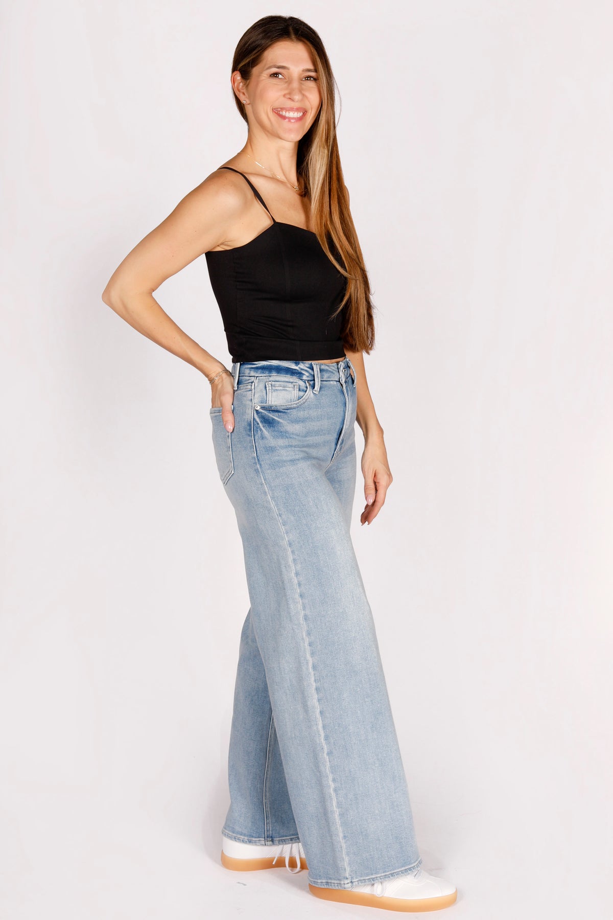 High Rise Light Palazzo Denim - FINAL SALE