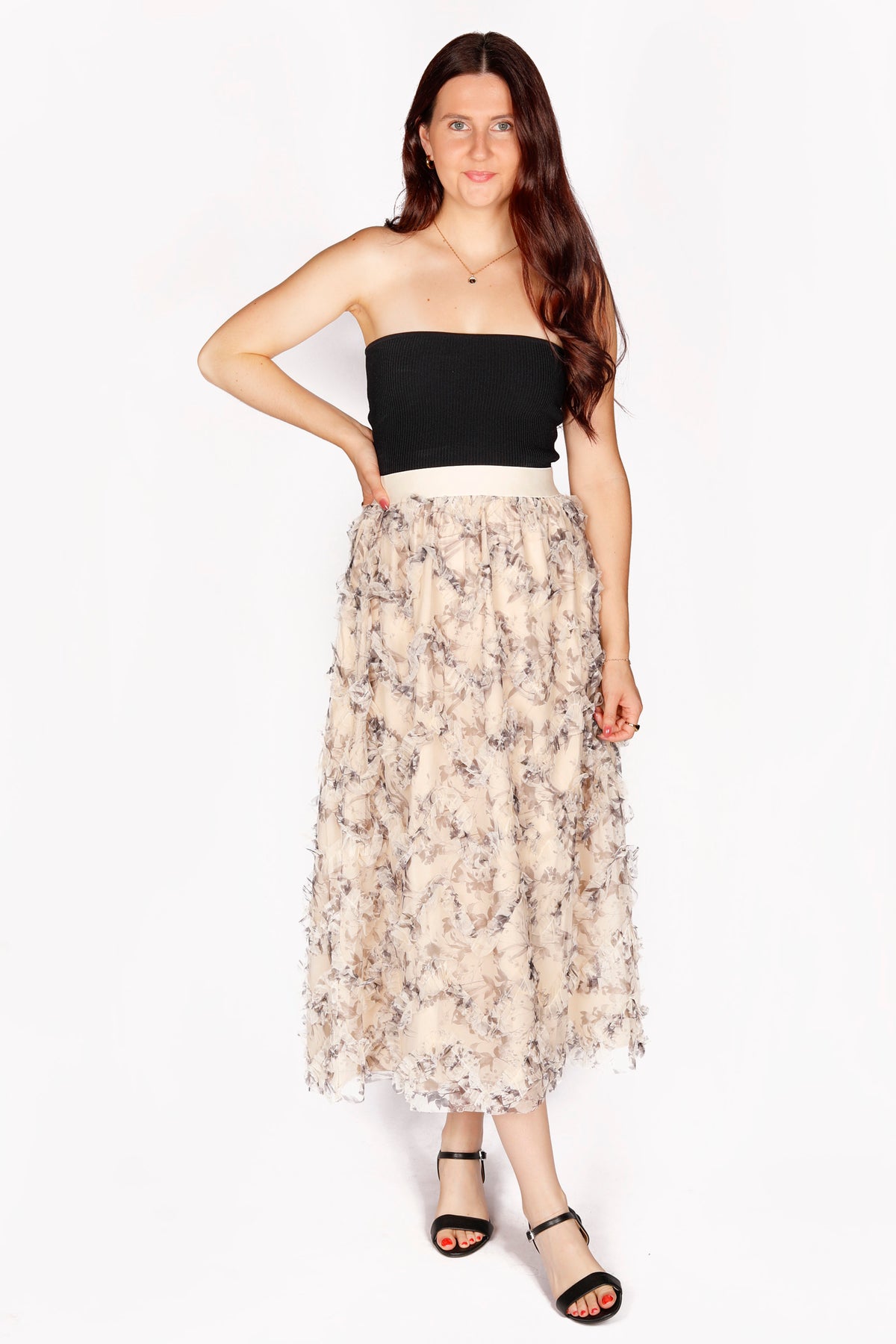 Tilly Cream Floral Maxi Skirt - FINAL SALE