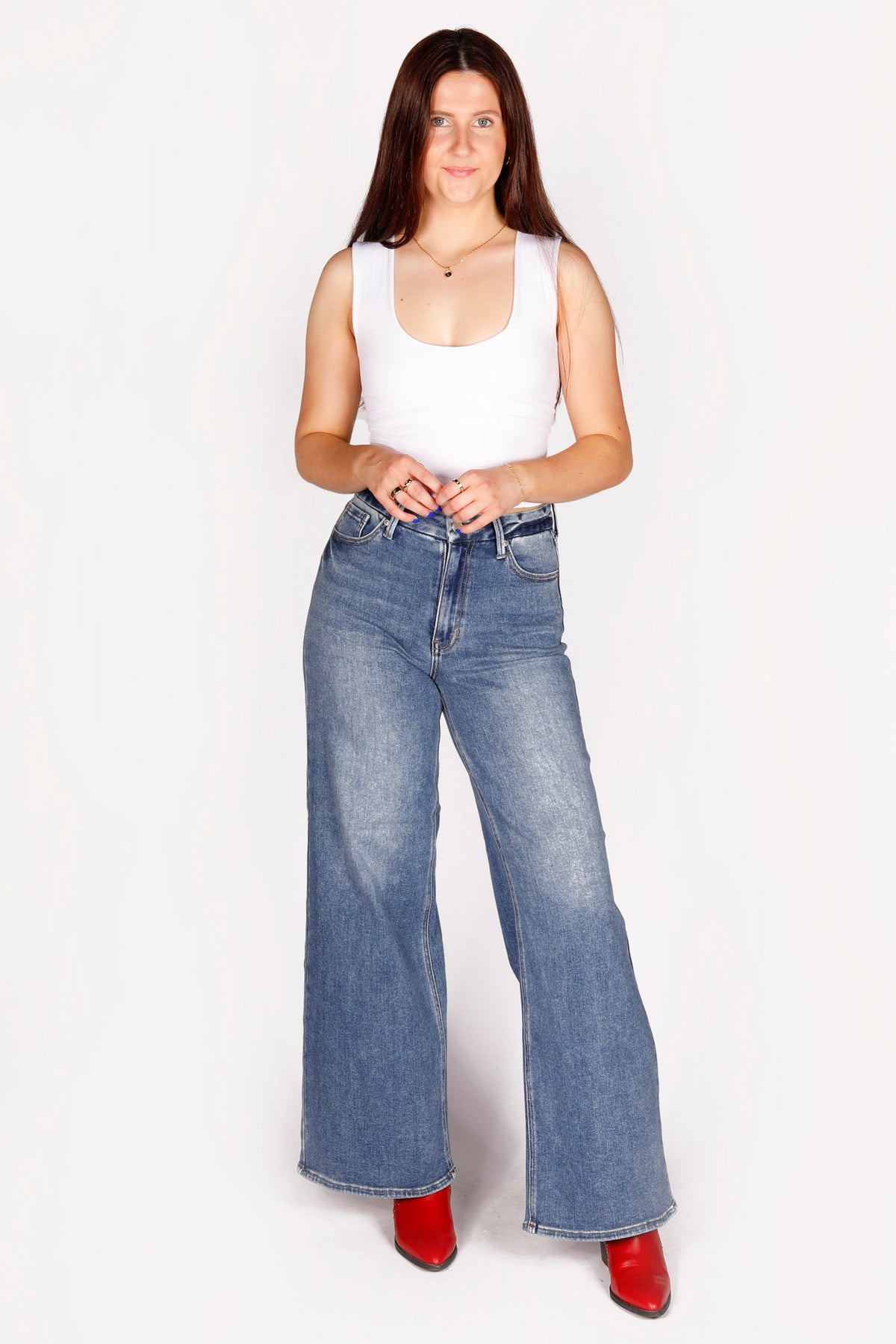 High Rise Medium Palazzo Denim