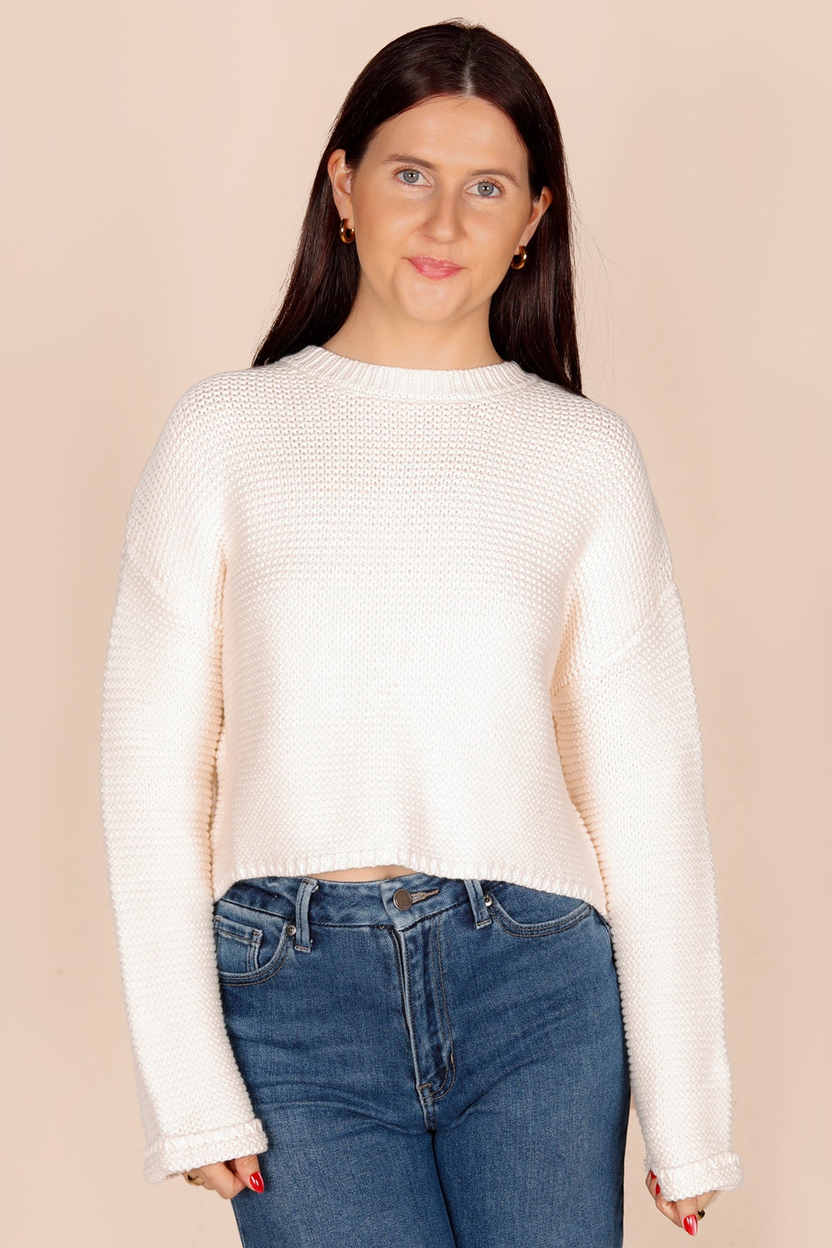 Kara White Chunky Knit Sweater