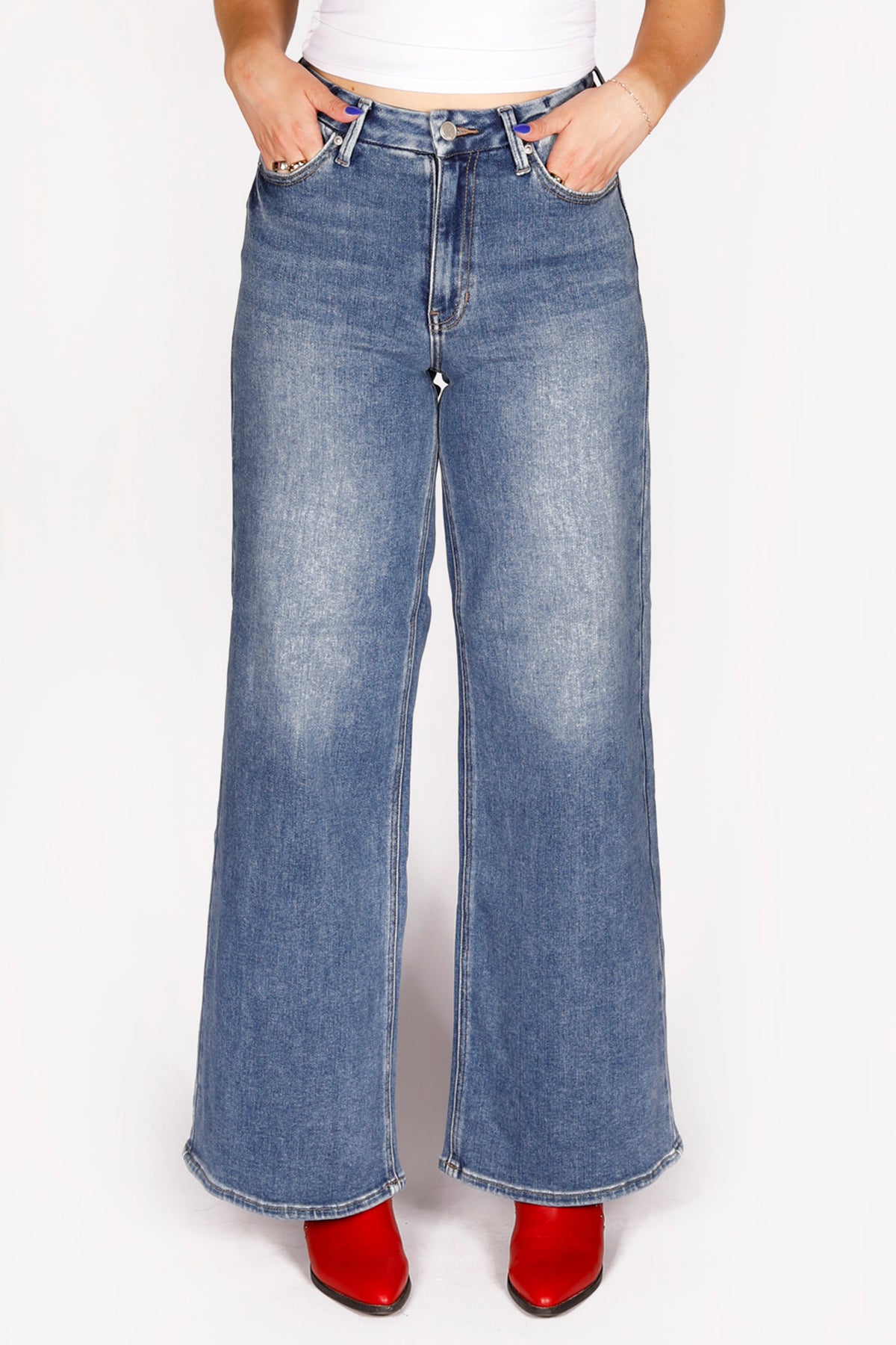 High Rise Medium Palazzo Denim
