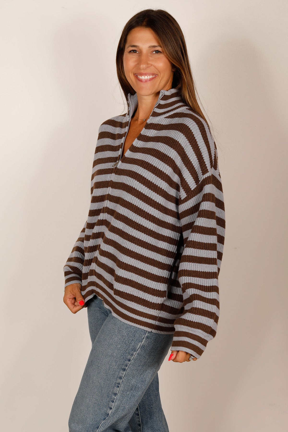Hazel Striped Sweater Jacket