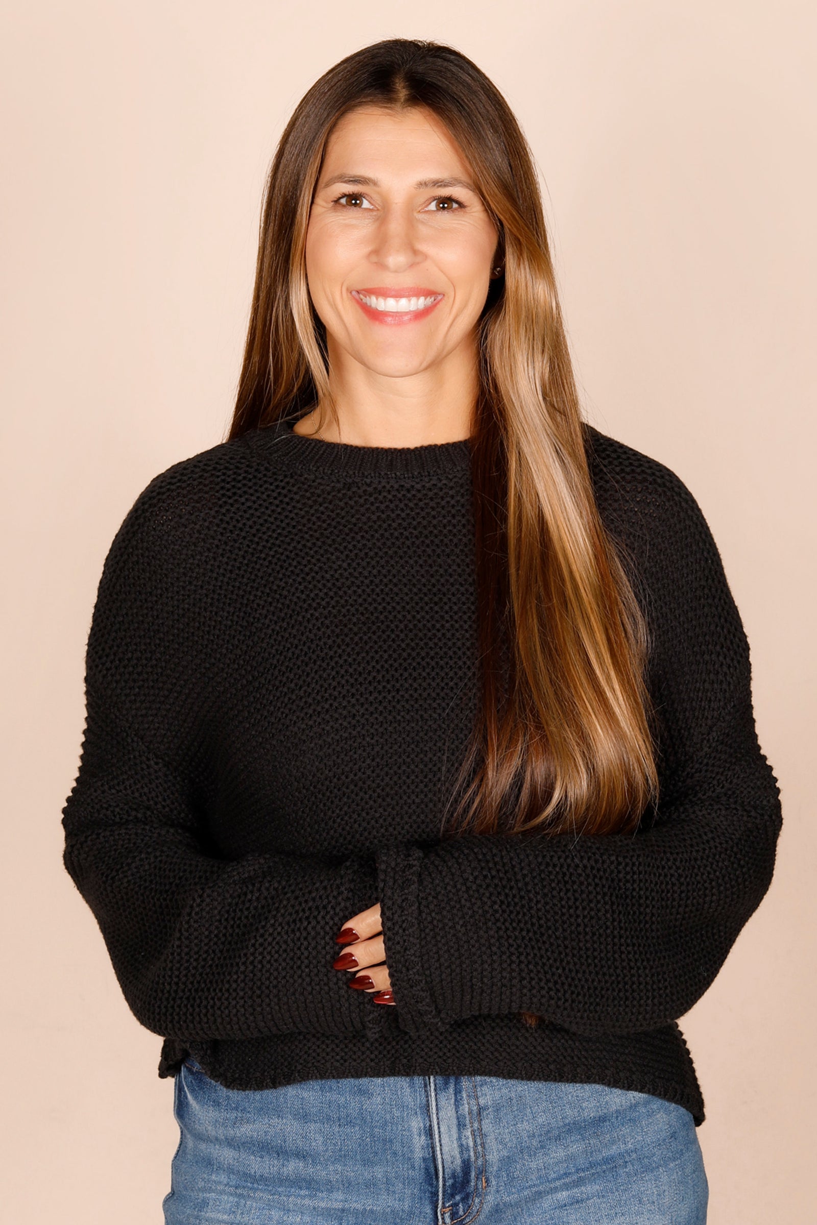 Kara Black Chunky Knit Sweater