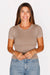 Gianna Mocha Ribbed Tee