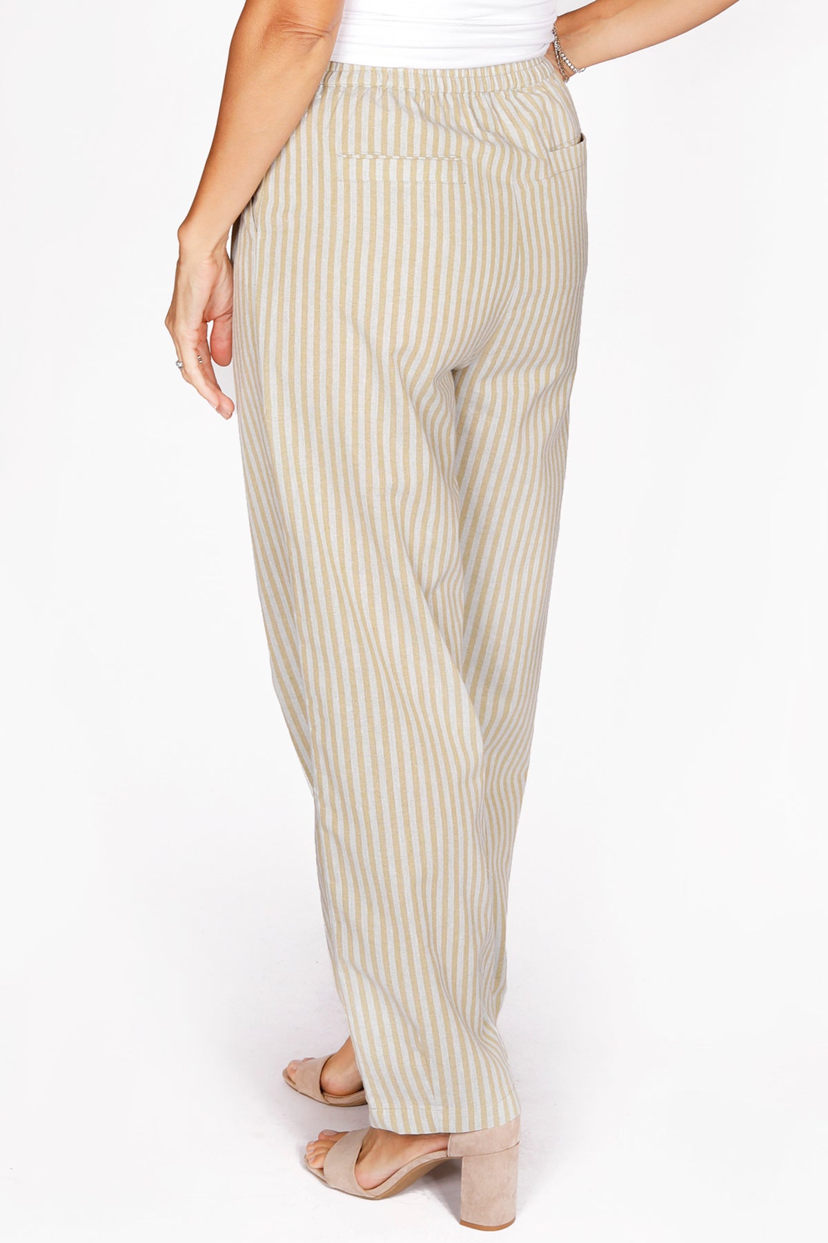 Caris Pleated Striped Pant