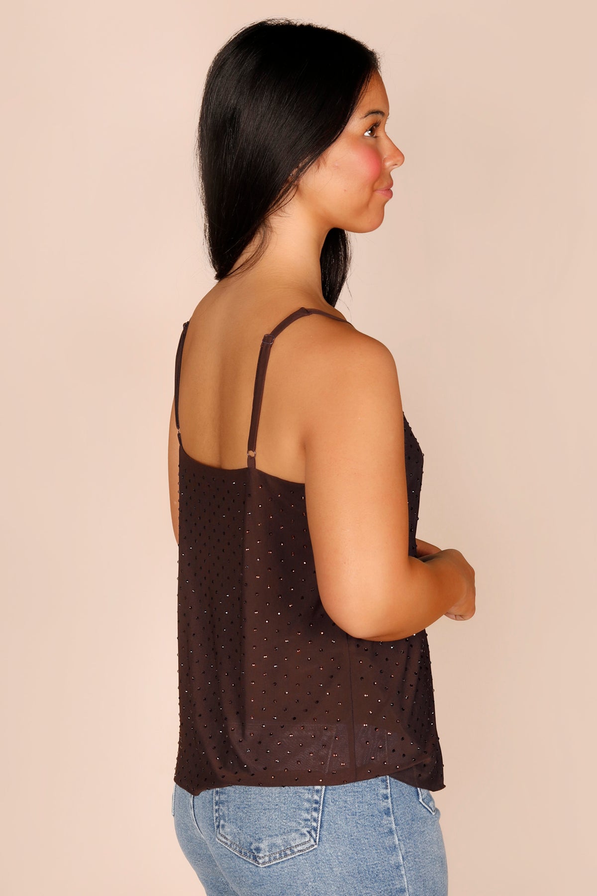 Dark Chocolate Embellished Tank