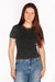 Gianna Charcoal Ribbed Tee