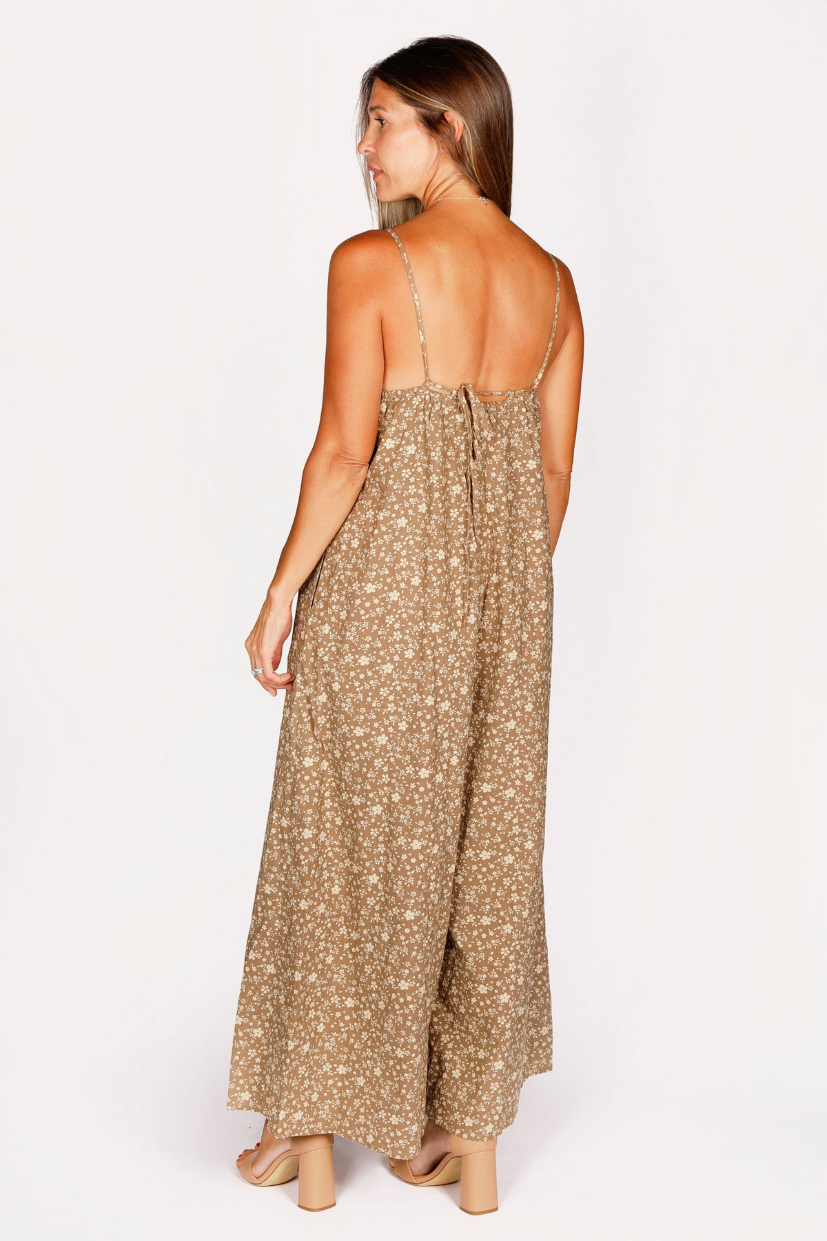 Iris Mocha Flora Jumpsuit - FINAL SALE