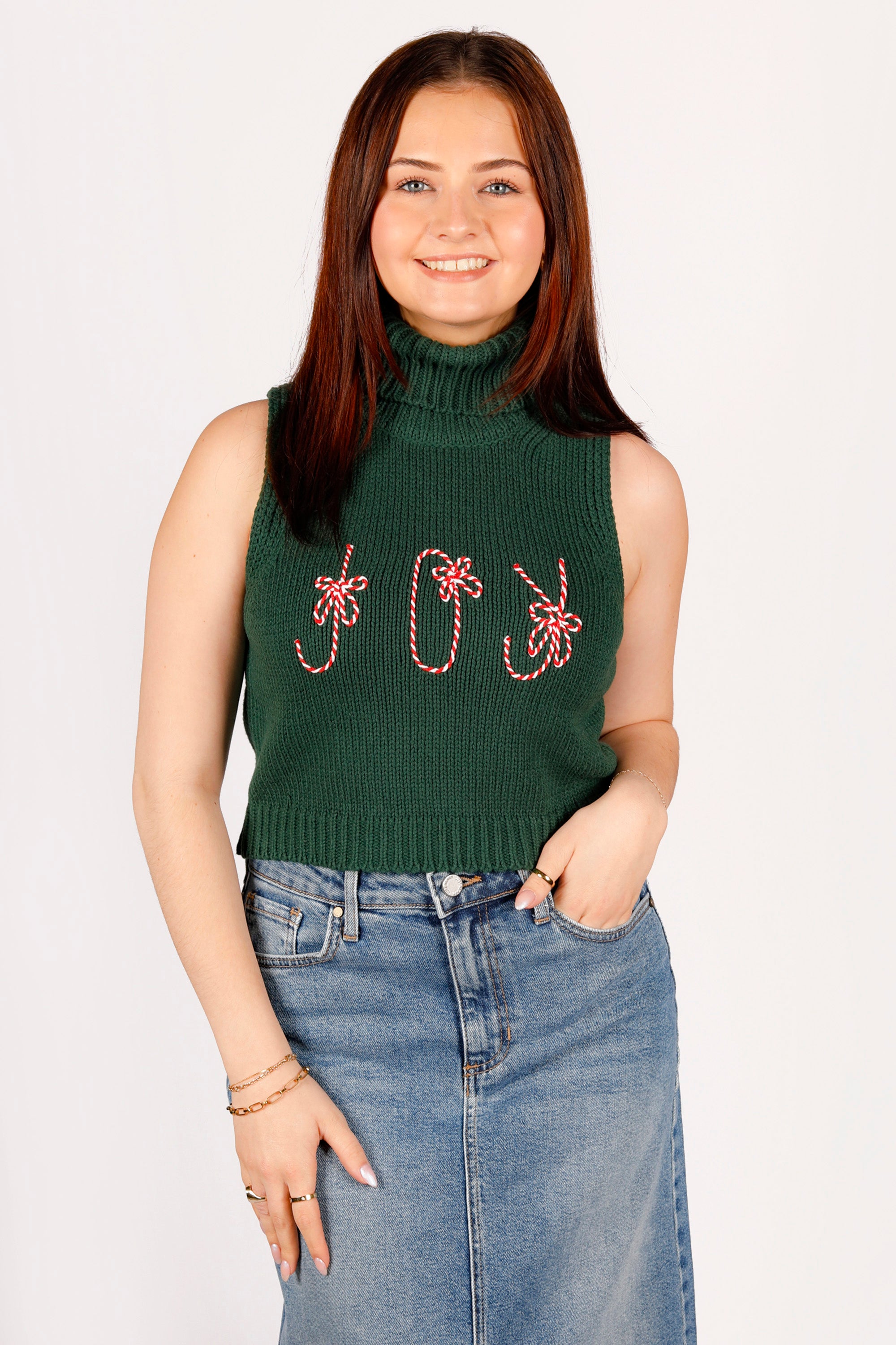 Joy Green Knit Tank - FINAL SALE