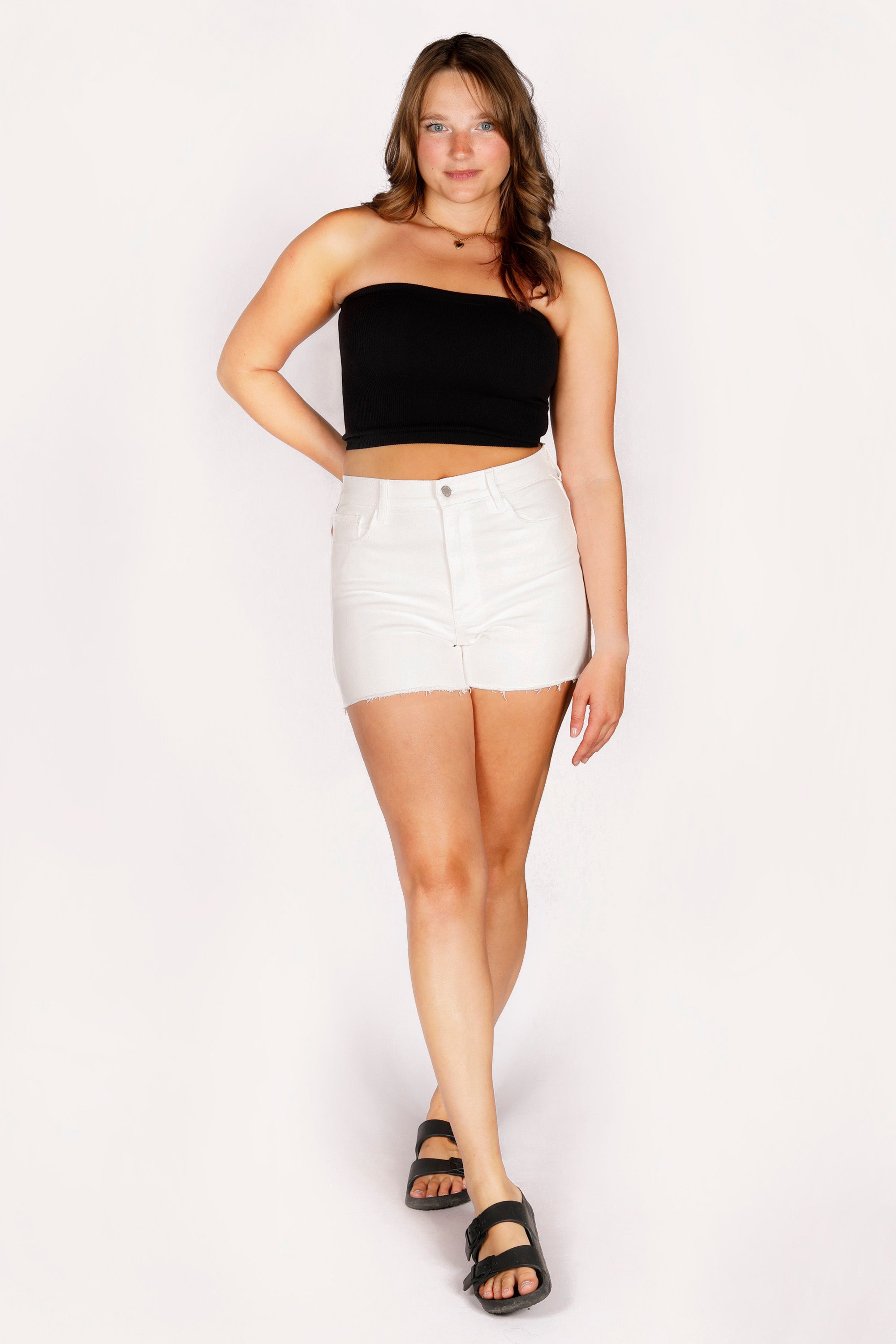 Blake White High Rise Short