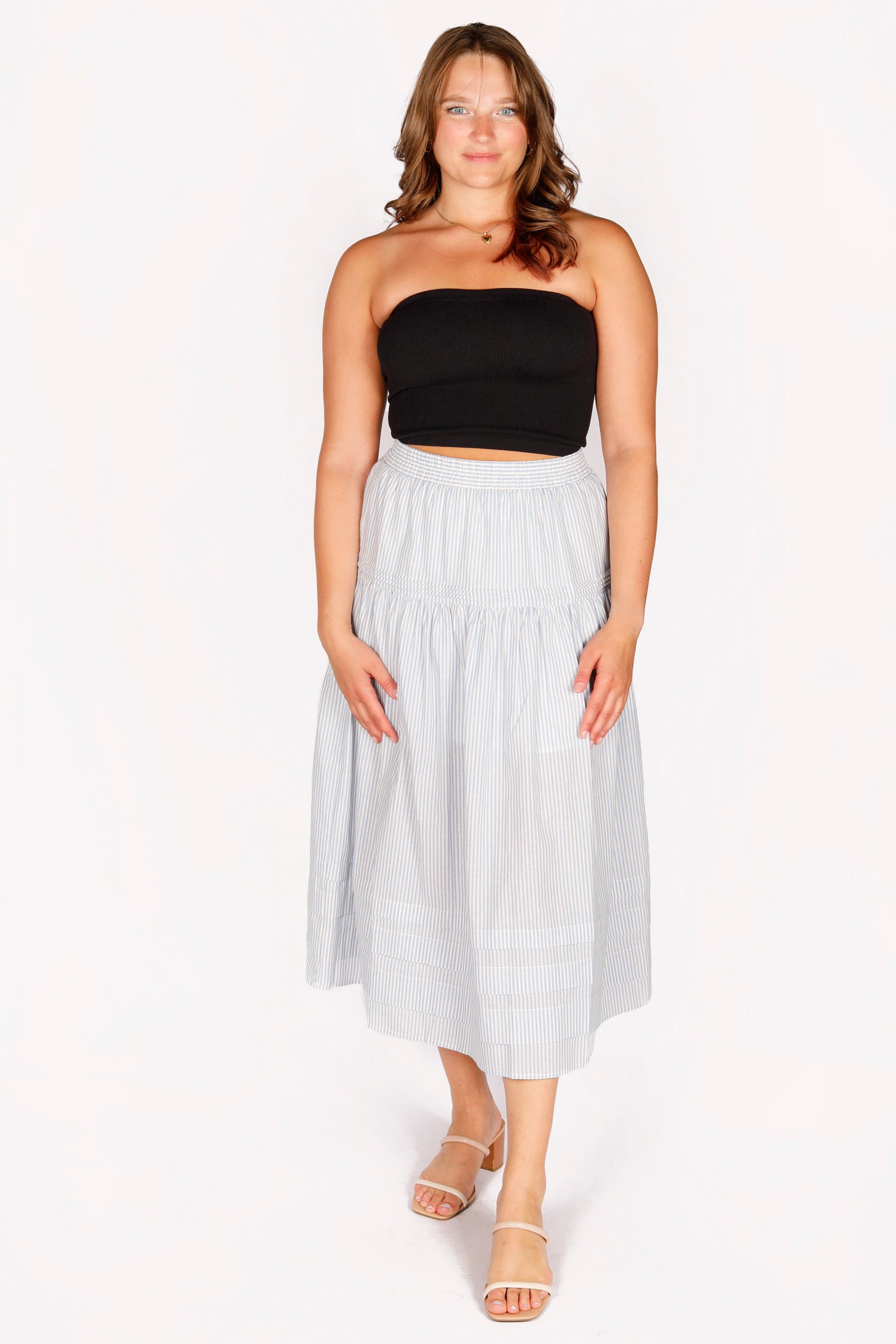 Lyla Blue Striped Maxi Skirt - FINAL SALE