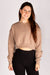 Tan Cropped Fleece Sweatshirt