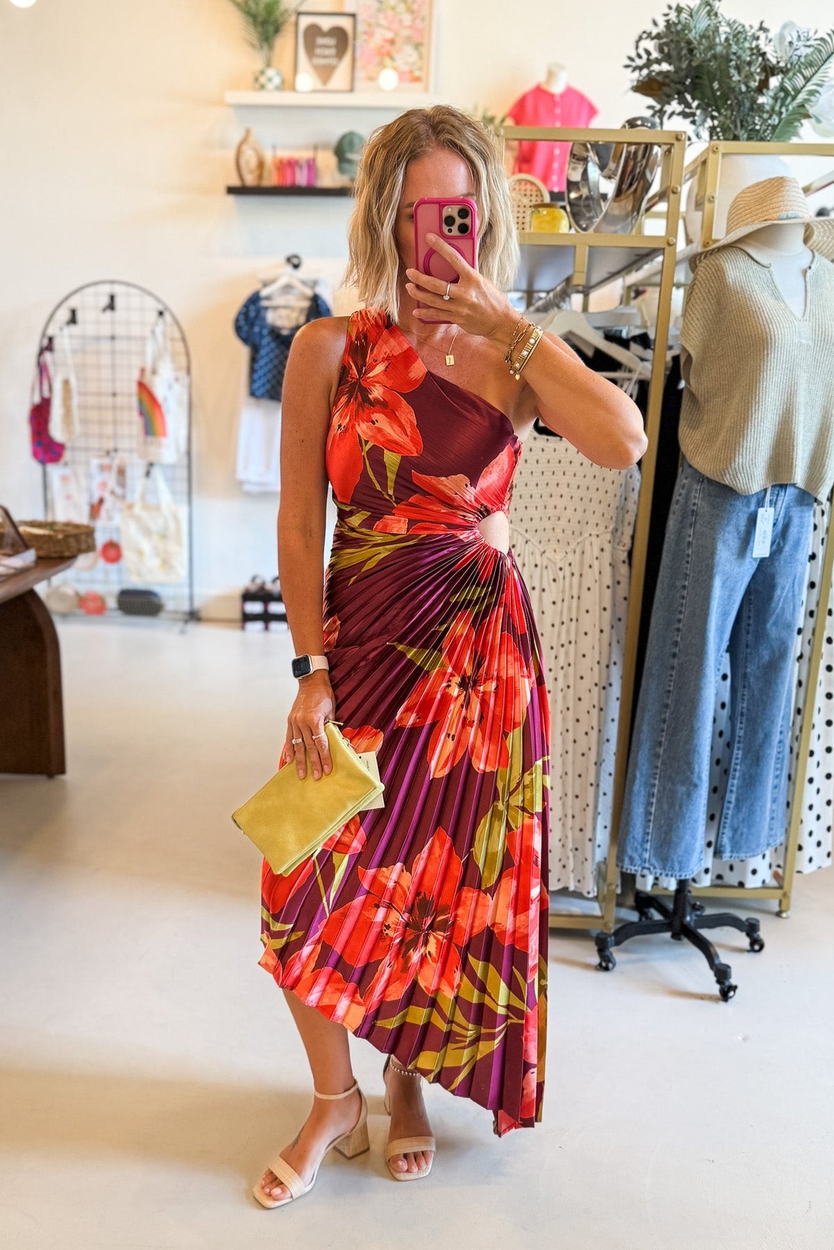 Hibiscus Plum Asymmetrical Maxi Dress