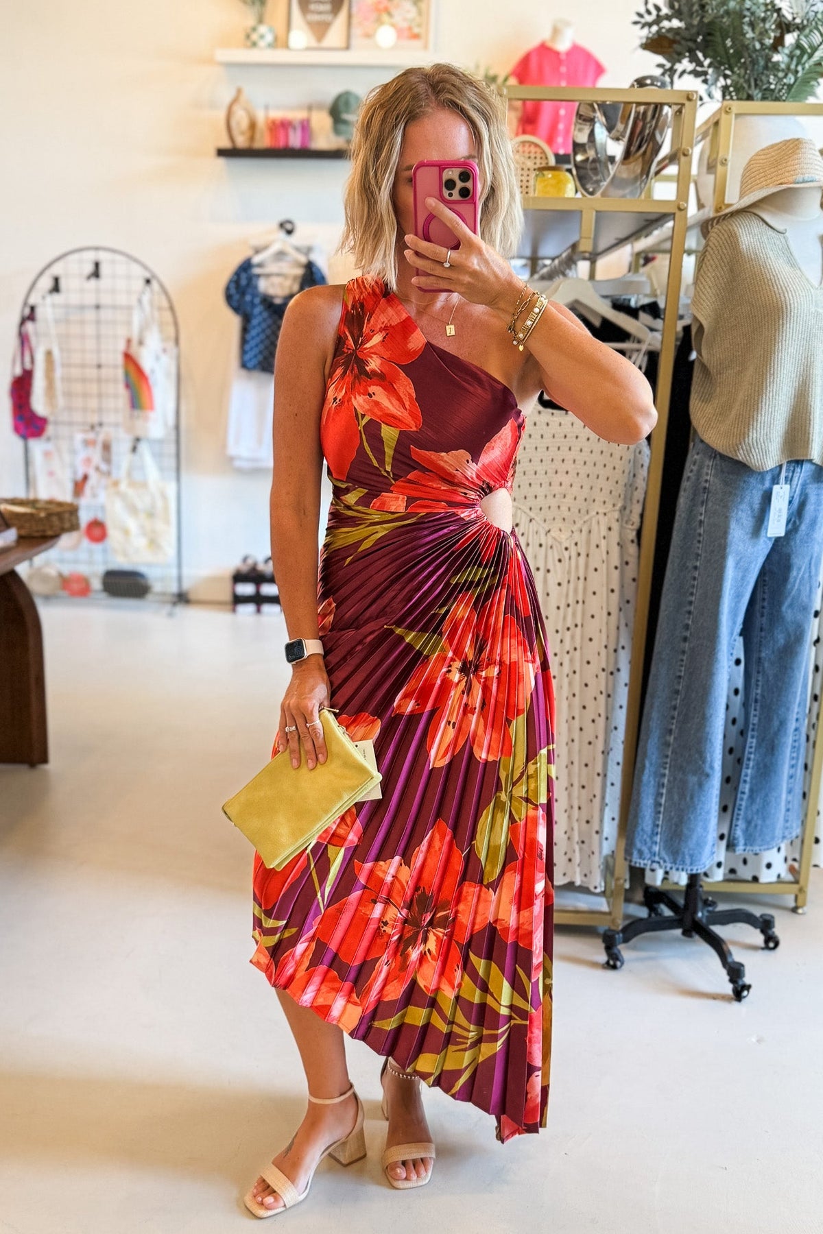 Hibiscus Plum Asymmetrical Maxi Dress
