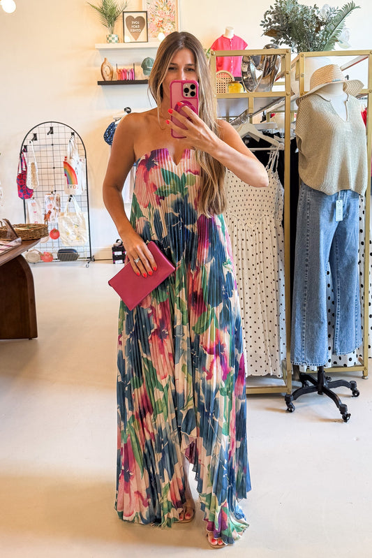Lapis Bloom Shimmer Maxi Dress - FINAL SALE
