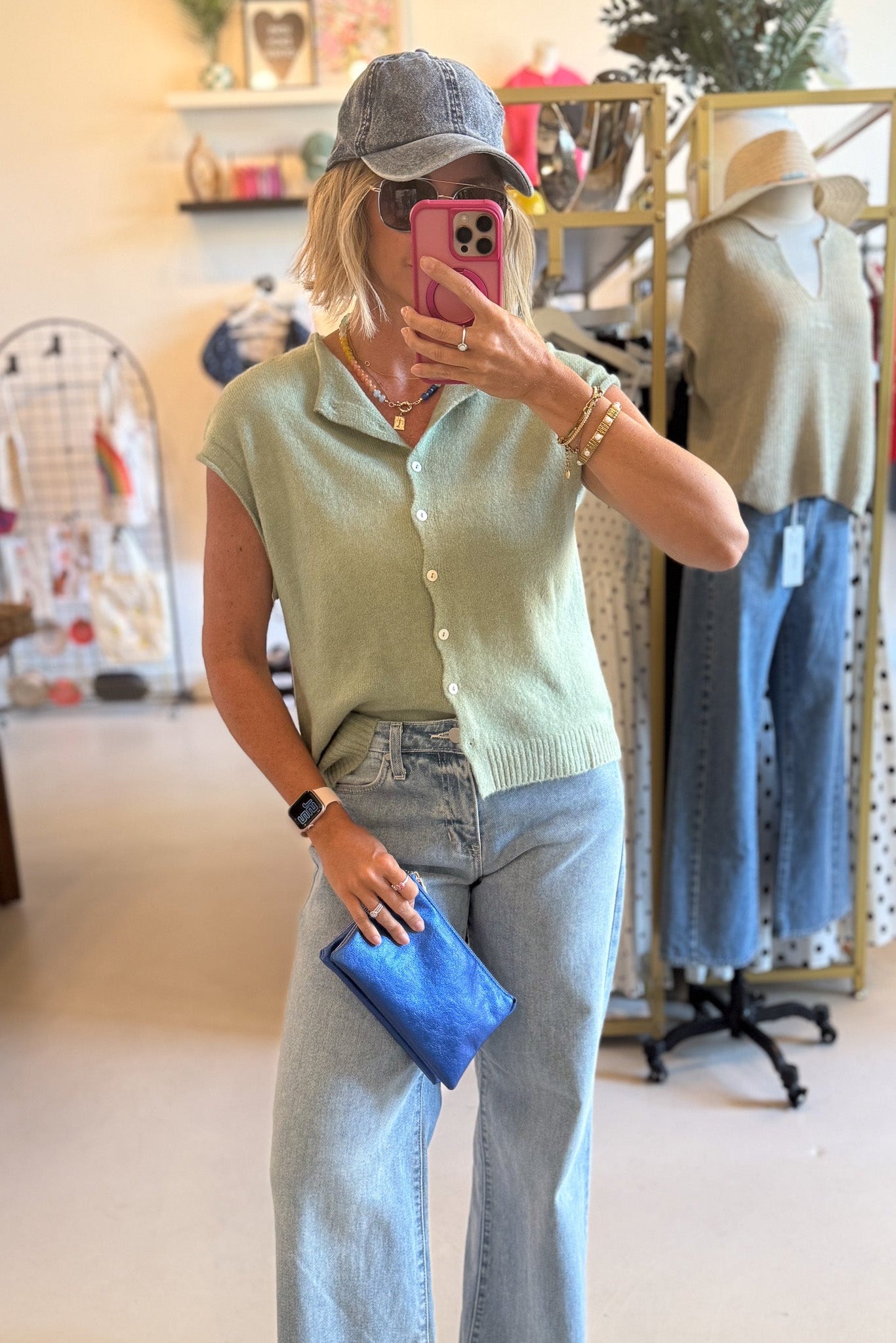 Piper Matcha Vest Cardigan