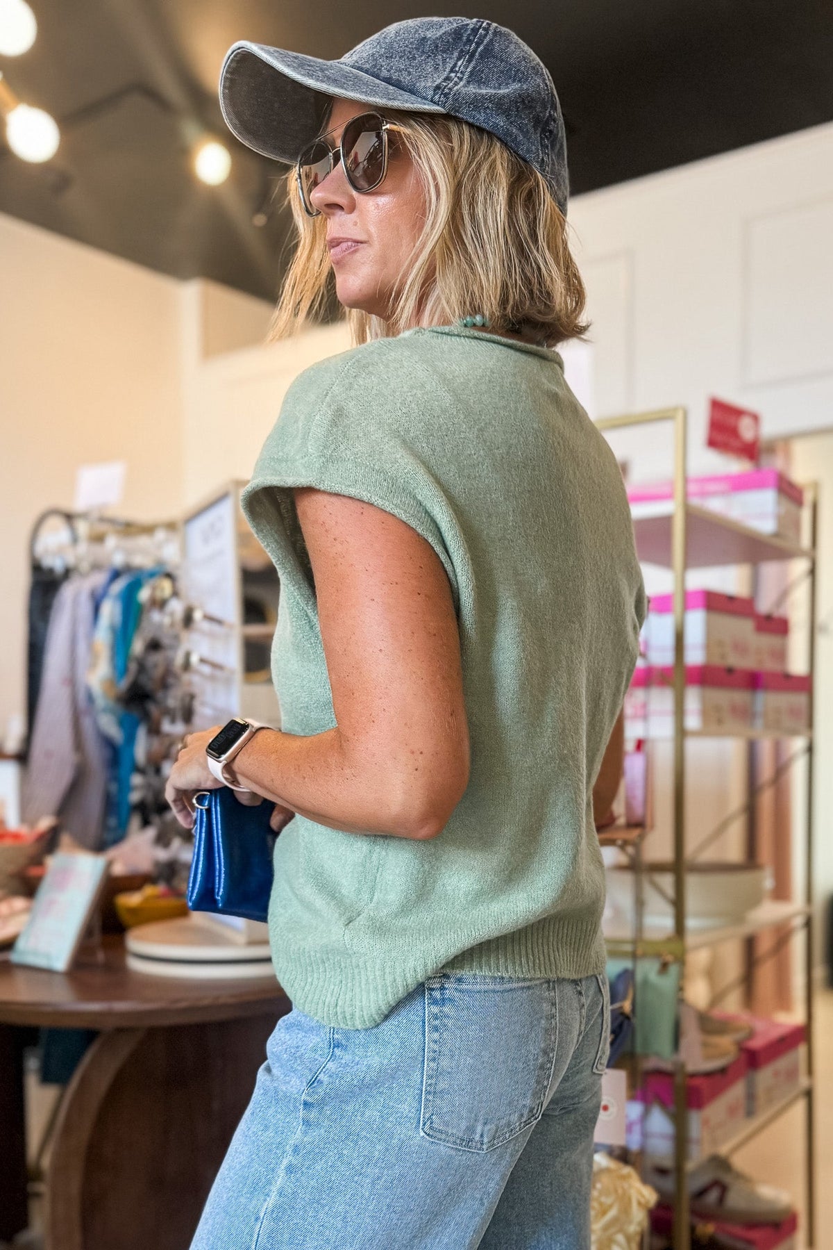 Piper Matcha Vest Cardigan