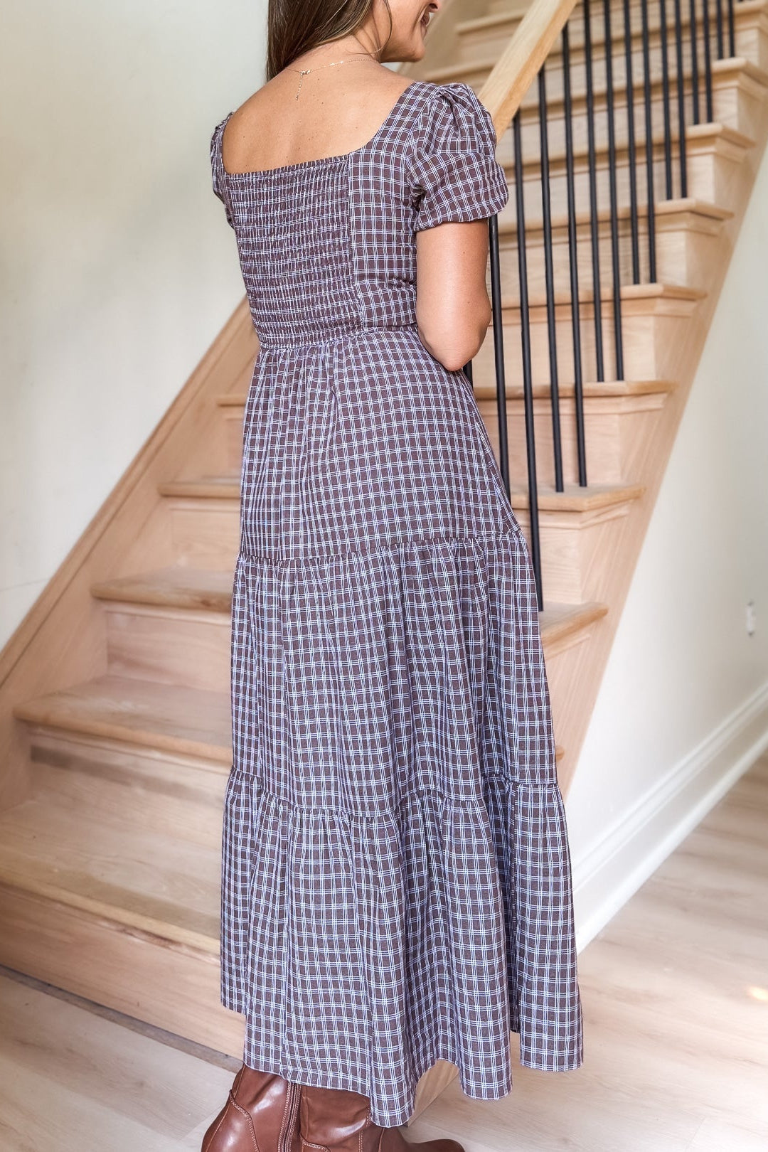 Shelby Mocha Plaid Dress