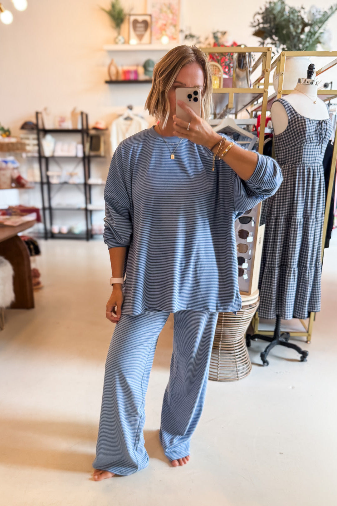 Levi Dusty Blue Striped Pants