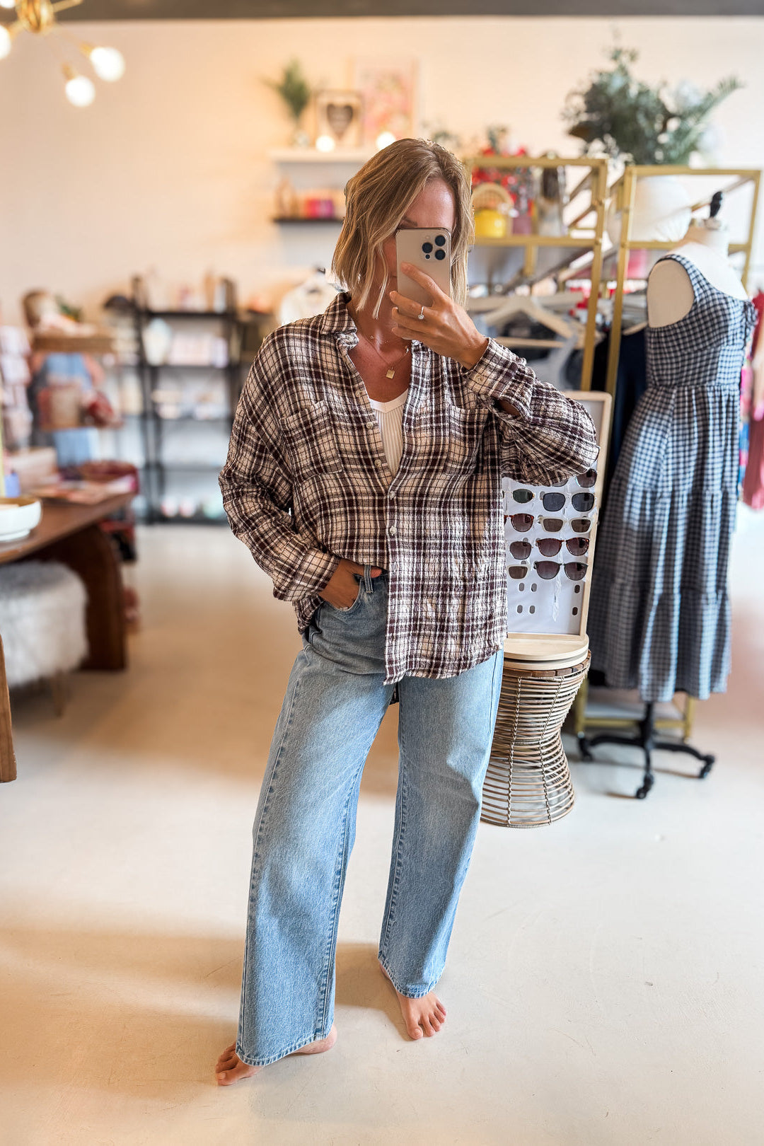 Parker Brown Oversized Button Up