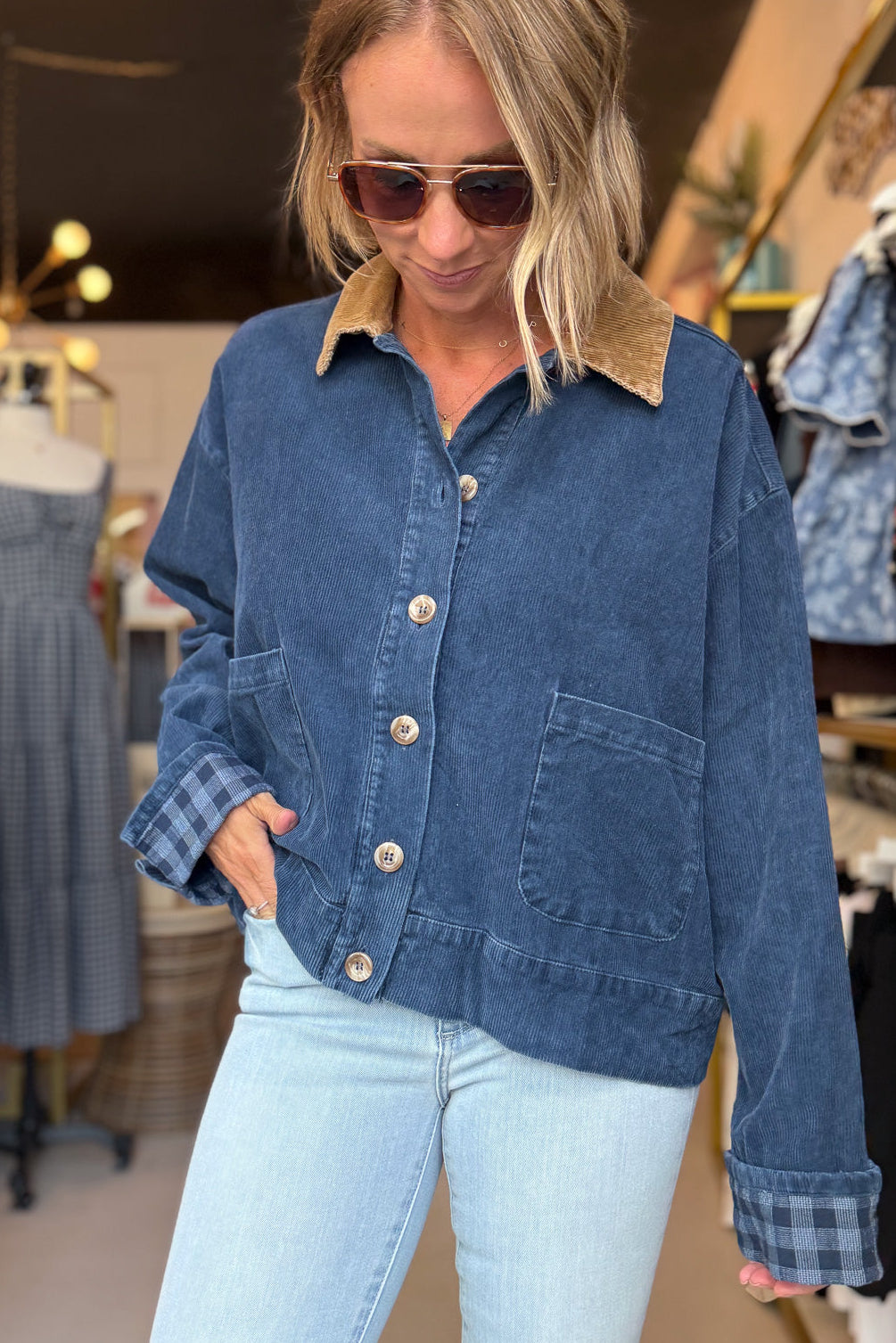 Blue Corduroy Barn Jacket
