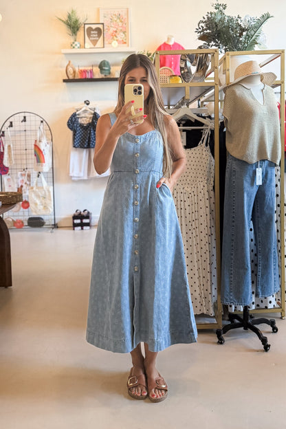 Kimberly Floral Denim Dress - FINAL SALE